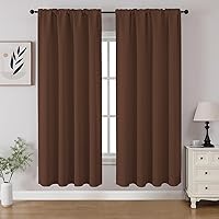 Vista 85 de CUCRAF - Cortinas opacas beige de 45 pulgadas, juego de 2 paneles con bolsillo para barra, cortinas para oscurecer dormitorios y sala de estar