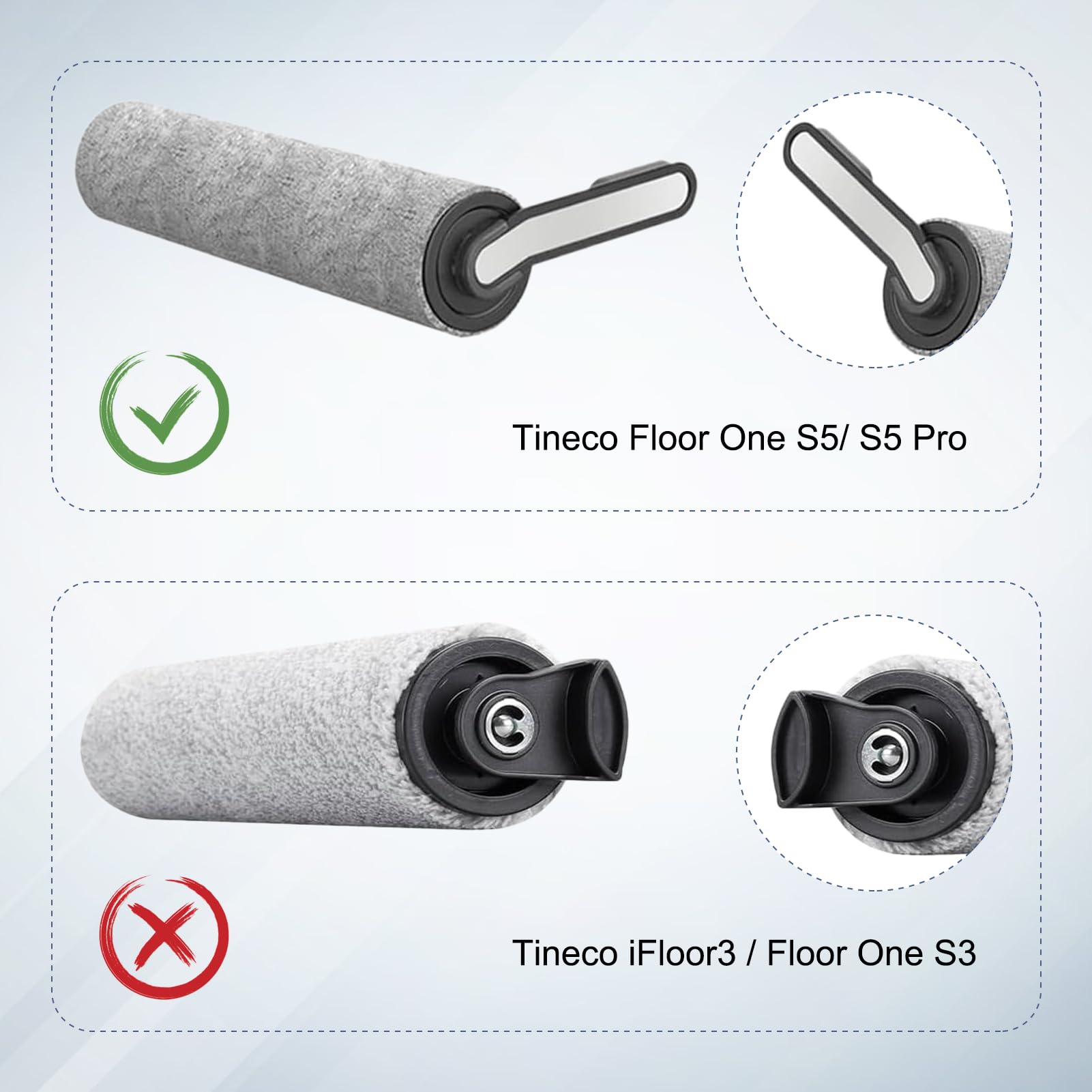 Ersatzteil-Set Für Tineco Floor One S5/S5 Pro – 2 Bürstenwalzen + 4 HEPA-Filter, Waschbar