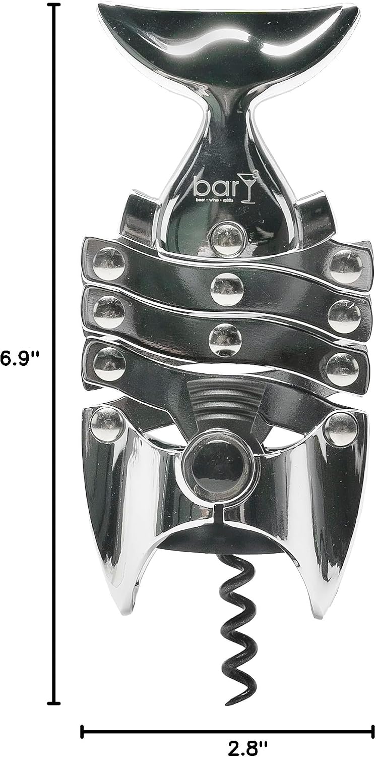 barY3 The Big Fish Corkscrew – Heavy-Duty Wine Opener with Ergonomic Design for Effortless Uncorking