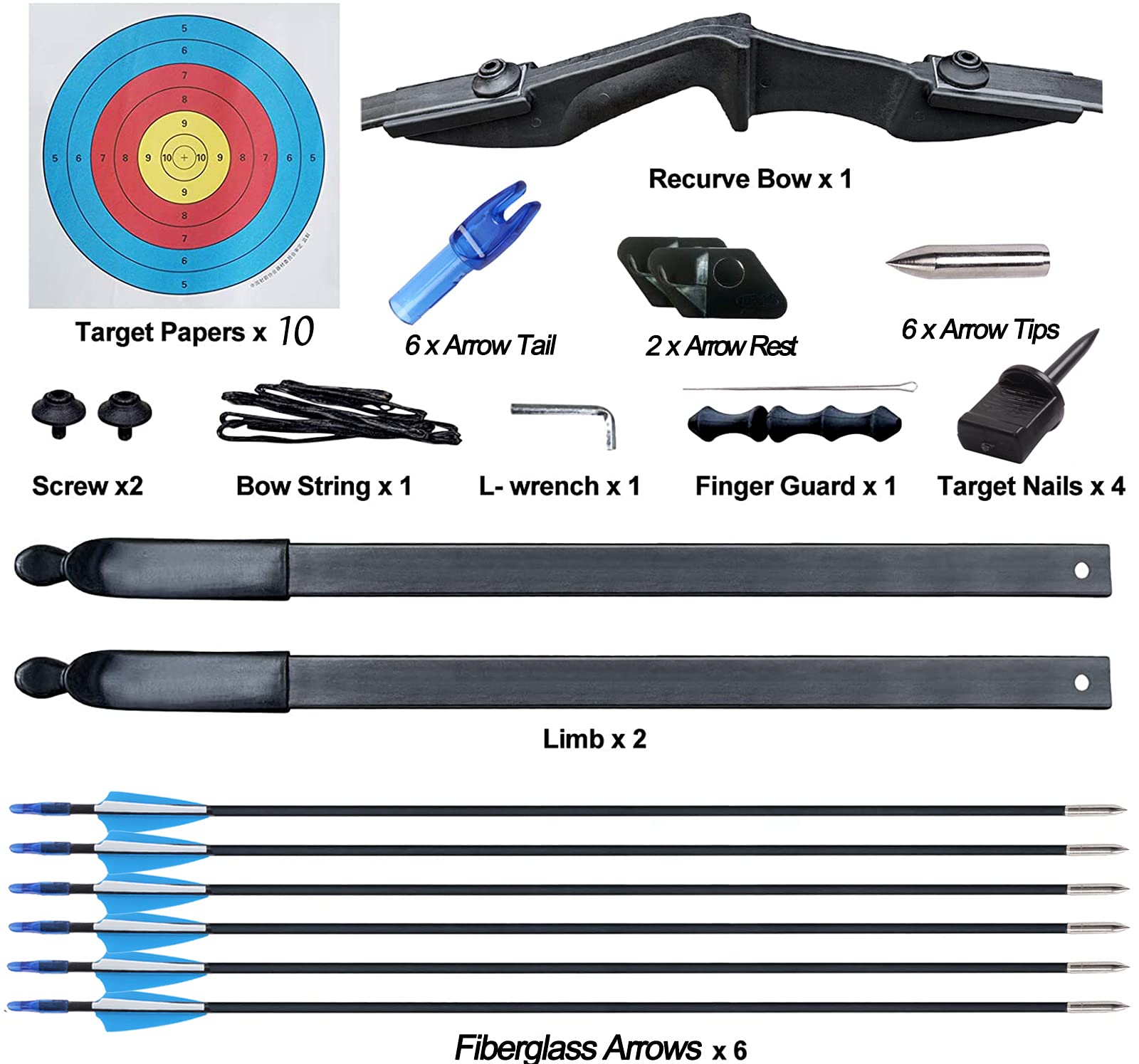 Buy JINGYUN Left Right Hand Bow for Beginner, Archery Set ,Recurve Bow