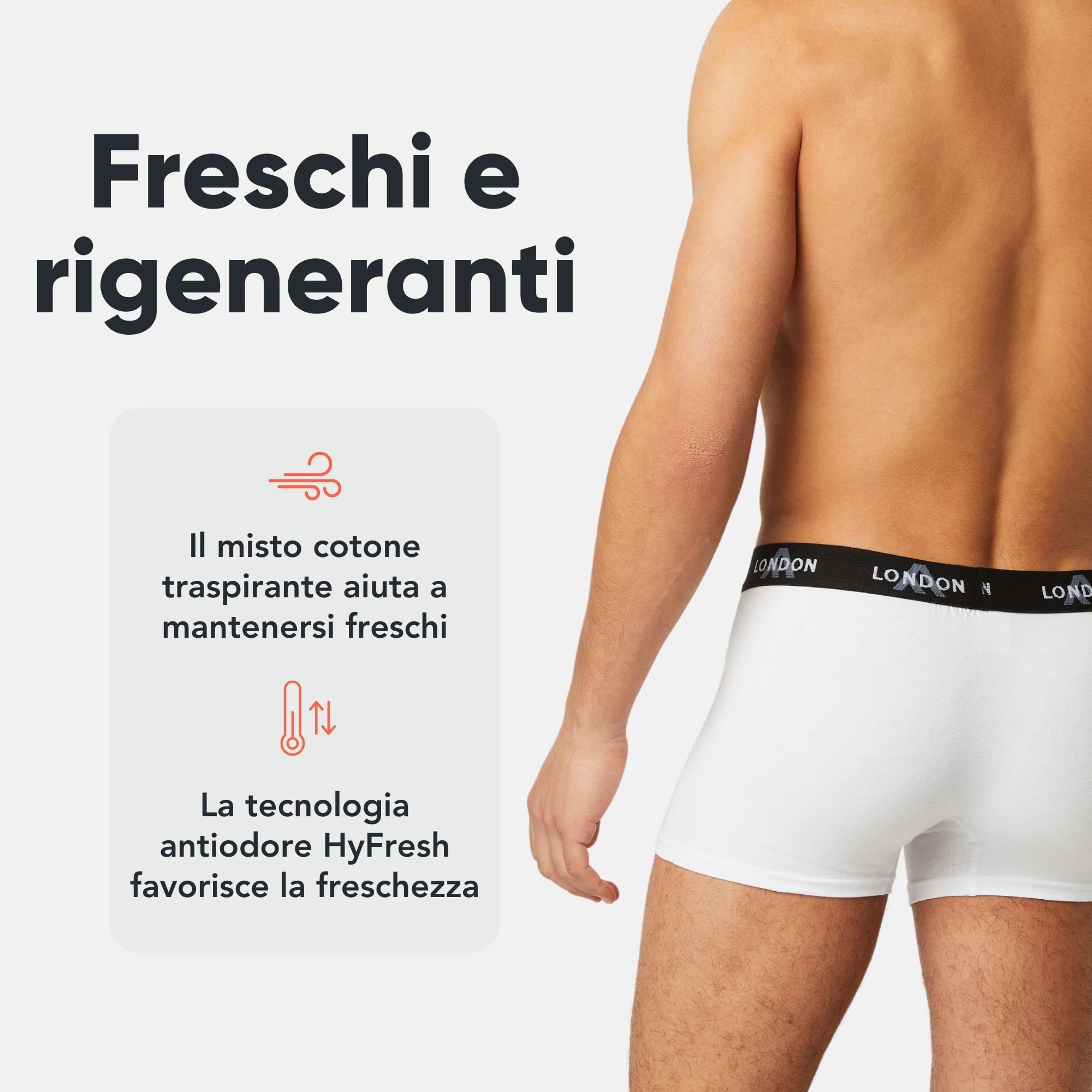 FM London Pacchetto da 4/8 Mutande Uomo - Boxer Uomo Cotone, Aderenti e Confortevoli per l'Uso Quotidiano - Boxer Hipster Aderenti per Uomo