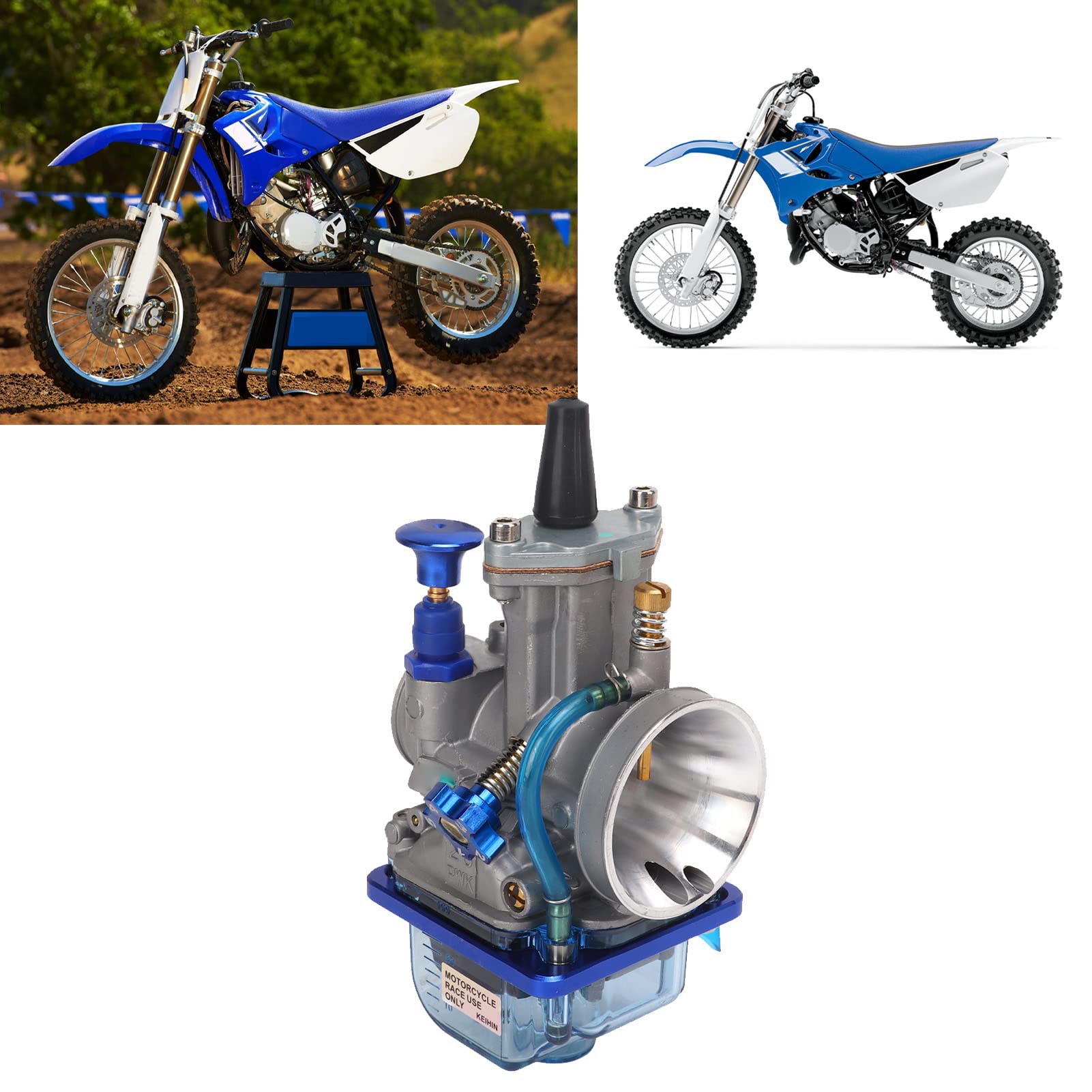28mm Carburatore Moto ATV per Dirt Bike Universale Carb Zinco Alluminio Lega Blu per YZ80 YZ85 Carburatore di Ricambio Carburatore Moto 28mm Carburatore Scooter