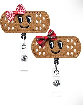2 Pack Dark Red Bow ID Badge Holders Retractable, Lightweight l&d Nurse Badge Reel Retractable, Name Badge Holders with Belt Clip, 24in Easy Retracting Cord