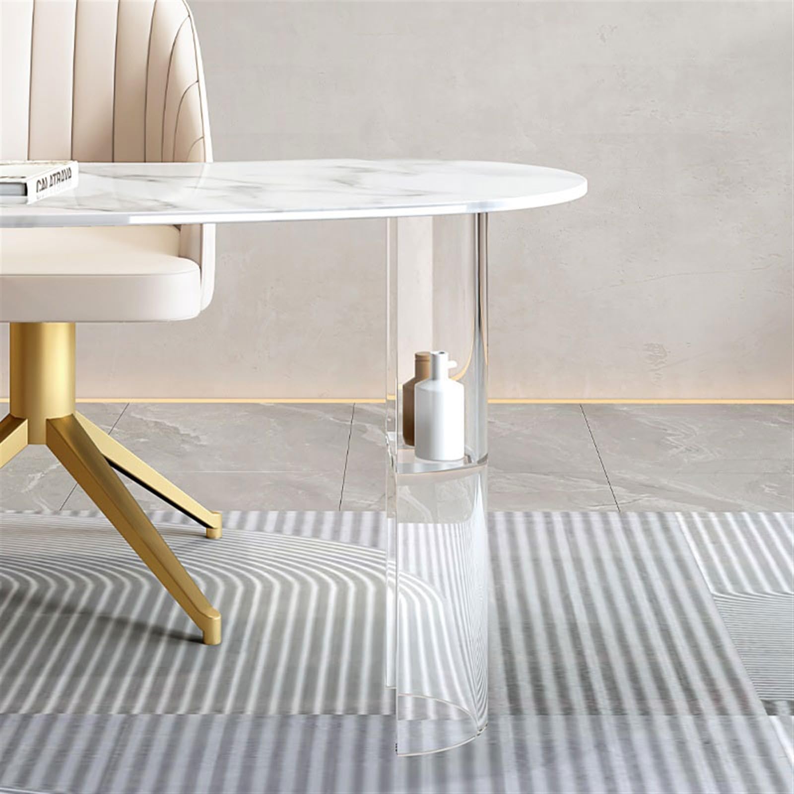Biurko komputerowe Lekkie luksusowe biurko komputerowe stół roboczy akrylowy płyta skalna designerskie salon kosmetyczny konsultacyjny zawieszenie Stacje robocze(200 * 70 * 75cm)