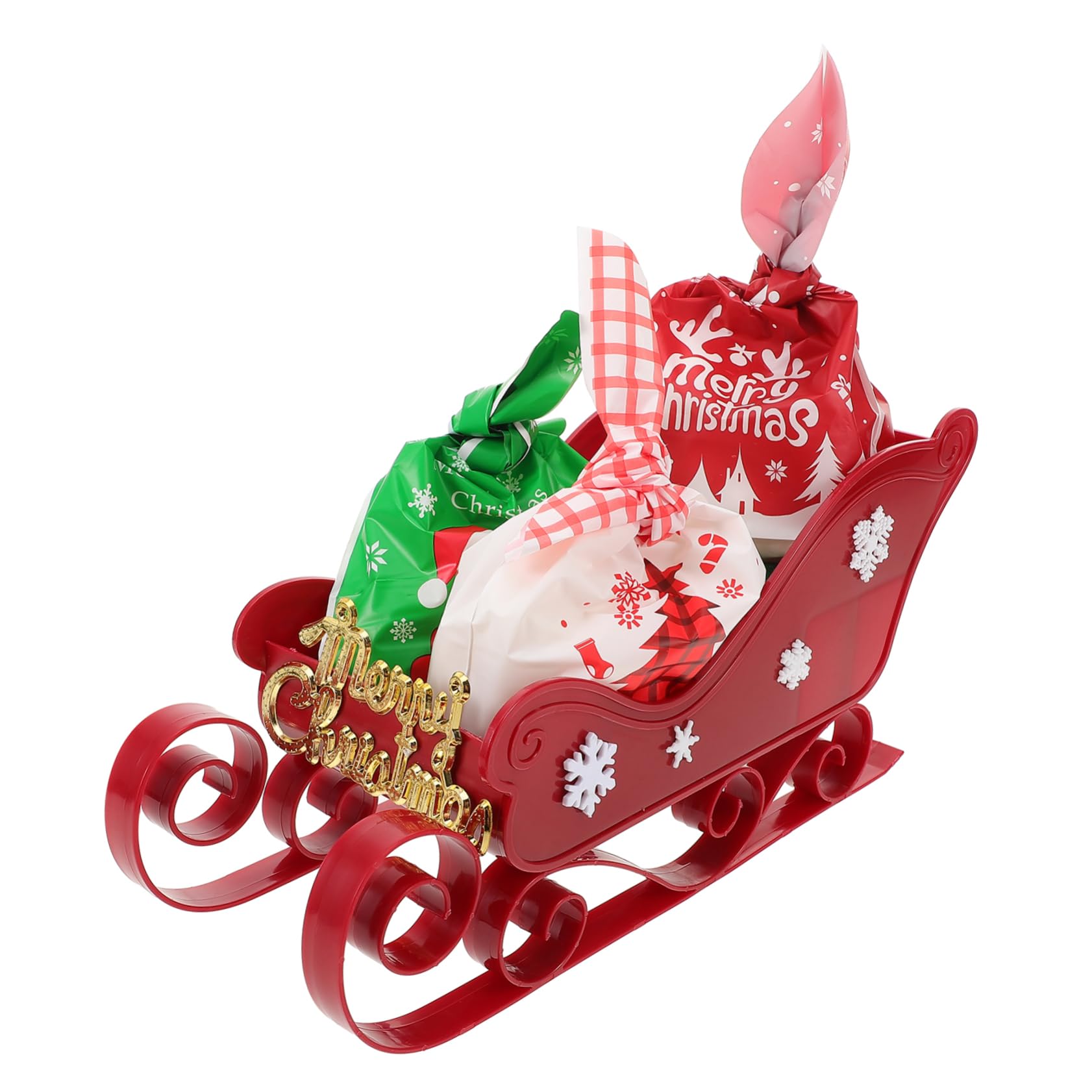 Abaodam Christmas Ornaments Set Sleigh Decoration Santa Sleigh Bell Holiday Desktop