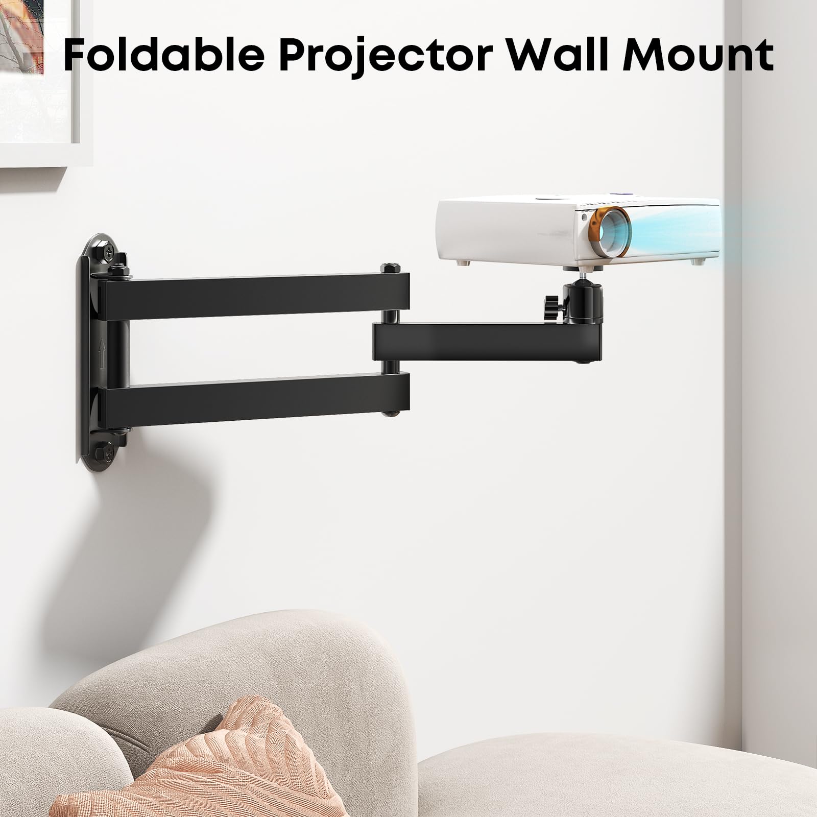 IMtKotW Foldable Projector Wall Mount,Ceiling Wall Projector Mount,Universal Adjustable Projector Mount,Aluminum Alloy Projector Stand 1/4