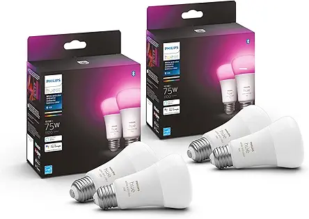 Philips Hue 75W A19 White and Color Ambiance...
