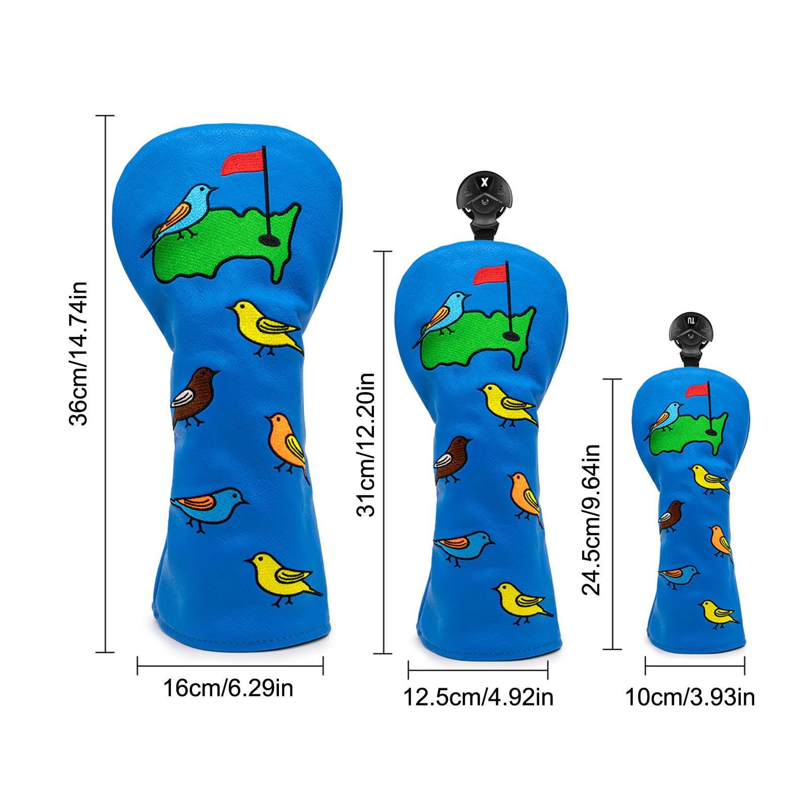 Golfkopfschutz - Grüne Kopfbedeckung Elegantes sportliches Modell Set von drei Modellen Holztreiber Dicke verstärkt Eisen Außen robust flexibel einstellbar Einfach zu manut