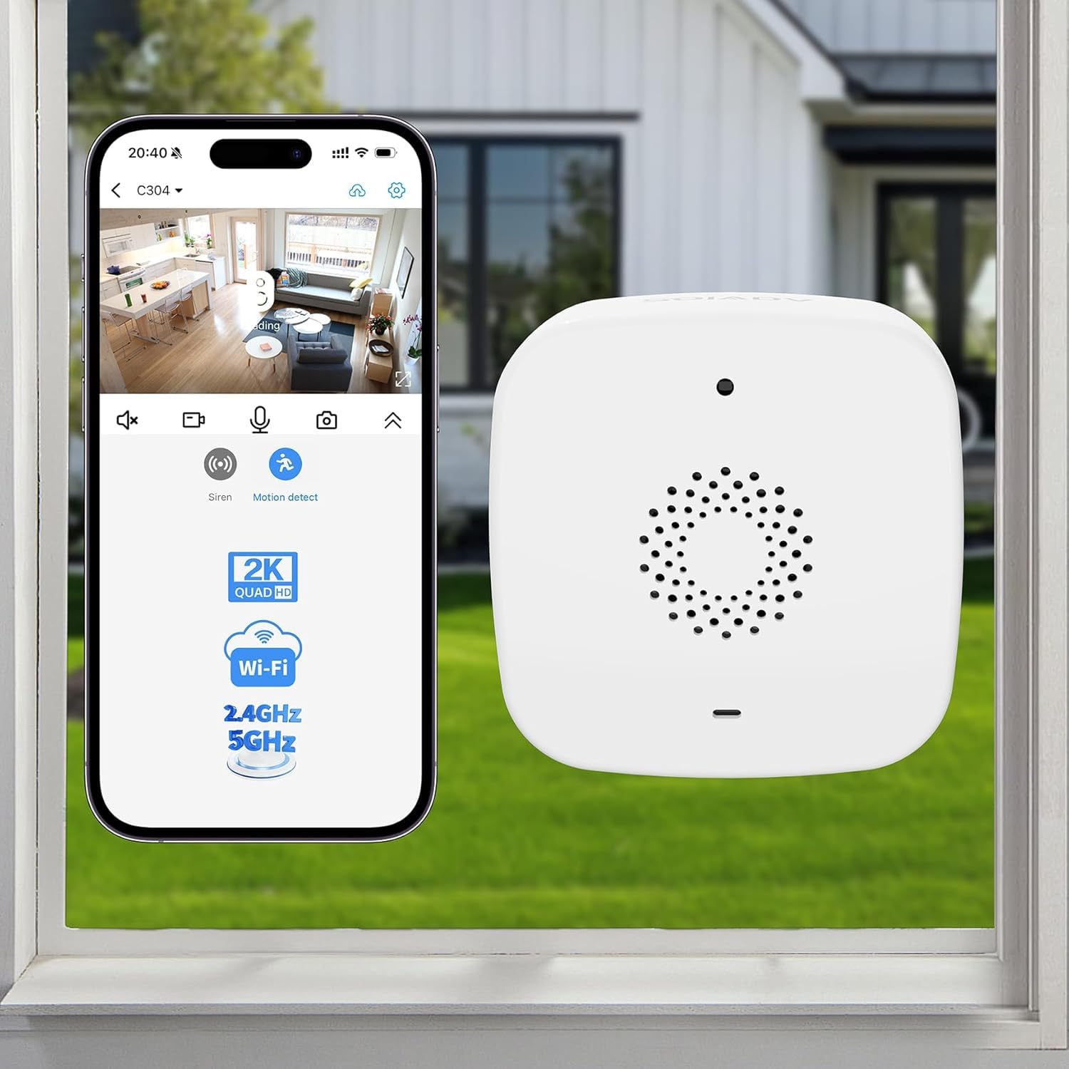 SOIADV Wireless Window Cameras for Home Security, No-Drill Install, 2.4GHz WiFi Indoor Camera with AI Human Detection, 6s Pre-Roll, Battery Powered,4MP Color Night Vision, SD/Cloud