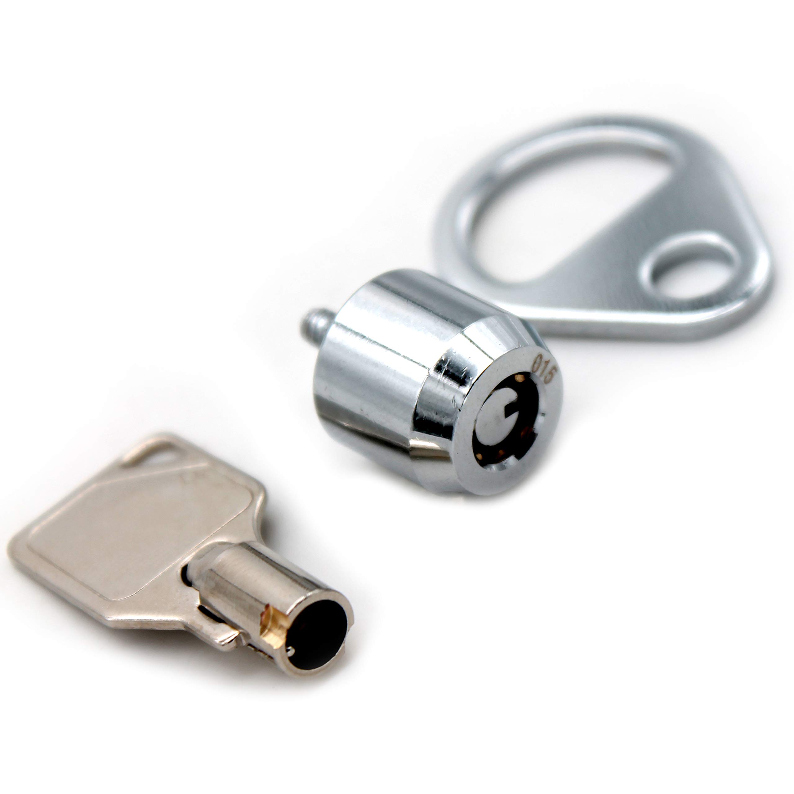 Security Screws for PC Cases Zinc Alloy Computer Cabinet Locks With Tubular Keys Hardware Accessories High Security Computer Case Lock with Chrome Finish, Keyed Alike