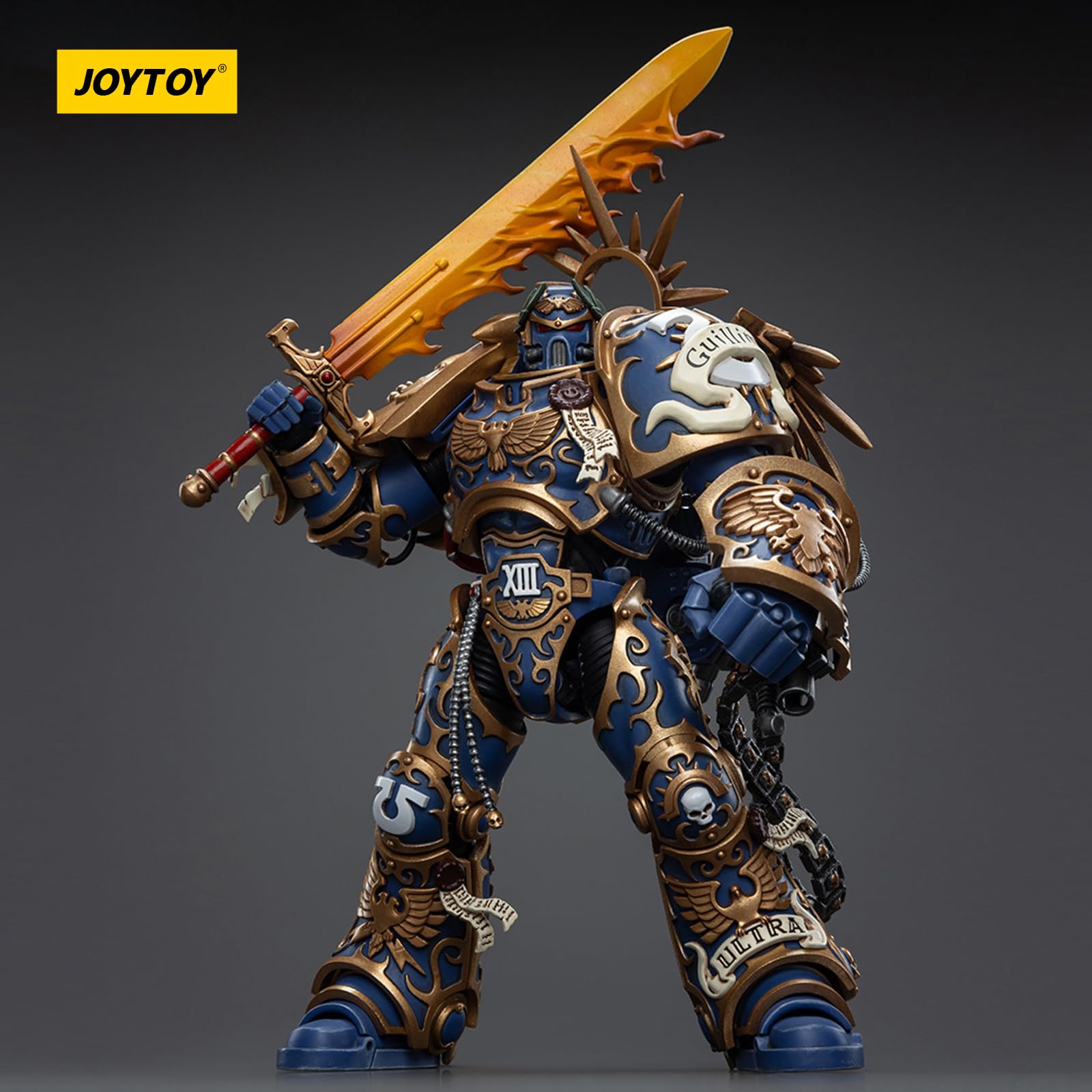 JOYTOY Warhammer 40k Ultramarines, Figura de acción a escala 1/18 del Primarca Roboute Guilliman de los Ultramarines, Dedicado a ti que amas coleccionar — view 4