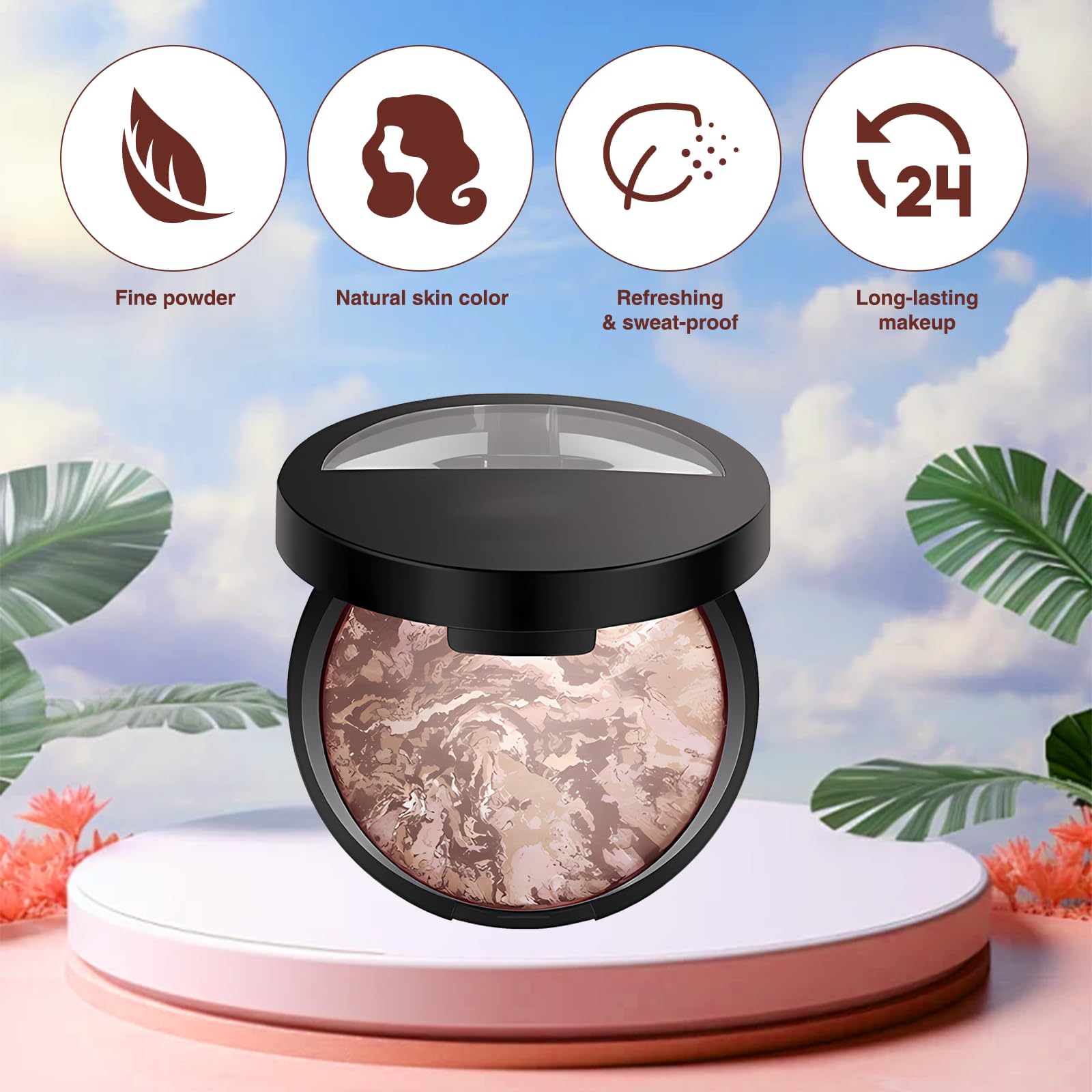 atnayo Baked Foundation Medium, Brighten Foundation Baked Starter Makeup Kit, Natural color, 2 ml (Pack of 1) - Image 3