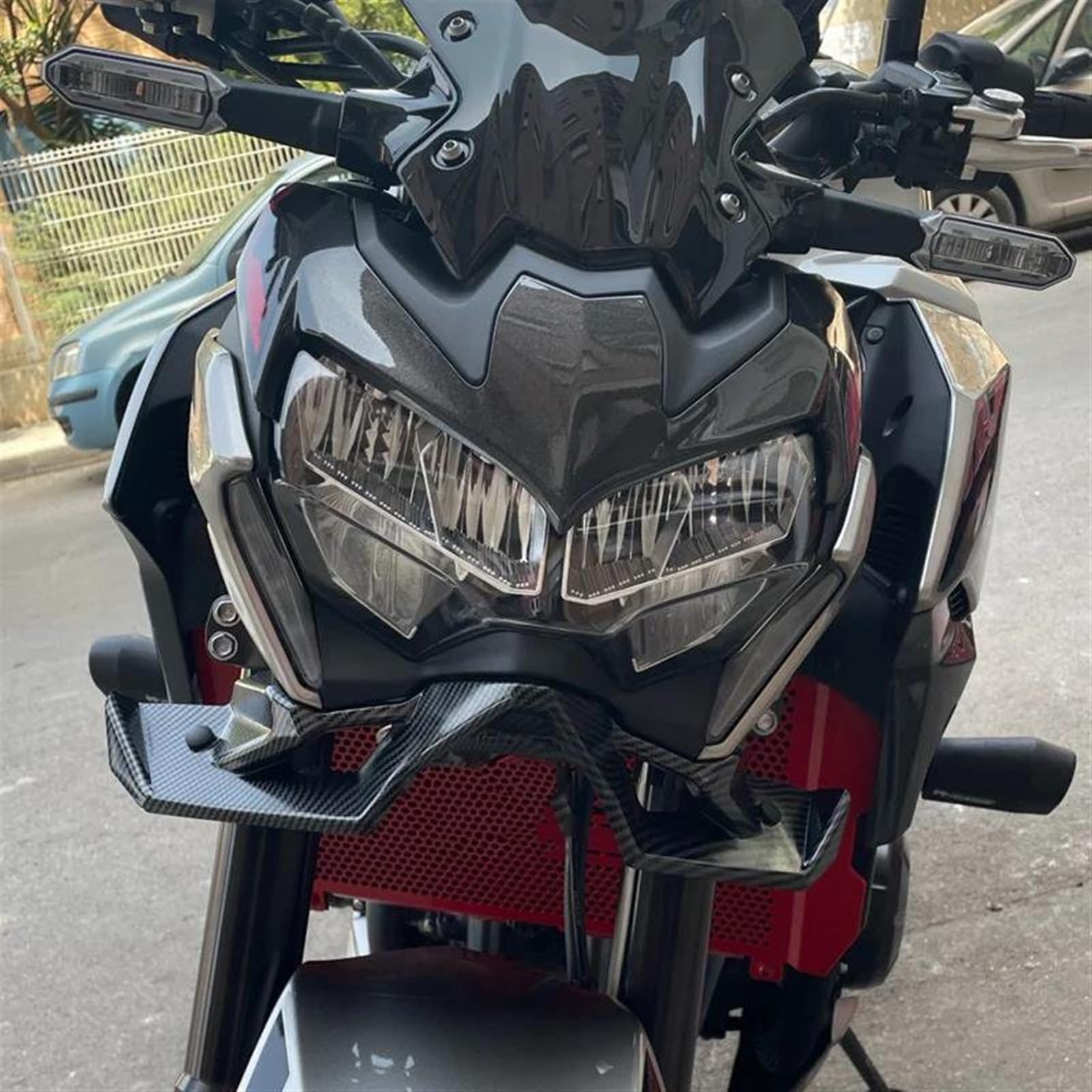 Winglets Spoiler For Kawasaki Z900 2020-2023 Motorcycle Nude Front Fairing Cowl Downforce Winglet Aerodynamic Wing Kit (Black