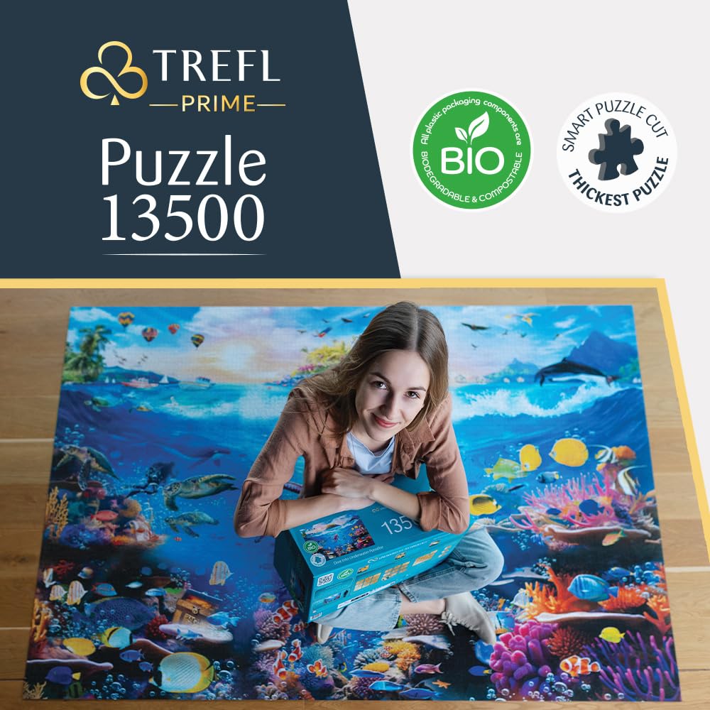 Trefl Prime-Puzzle UFT:Dive into Underwater Paradise-13 500 pièces, Grand Puzzle présentant le Fond de l’Océan coloré, Carton le Plus Épais, BIO, ÉCO, Loisir pour Adultes et Enfants à partir de 12 ans