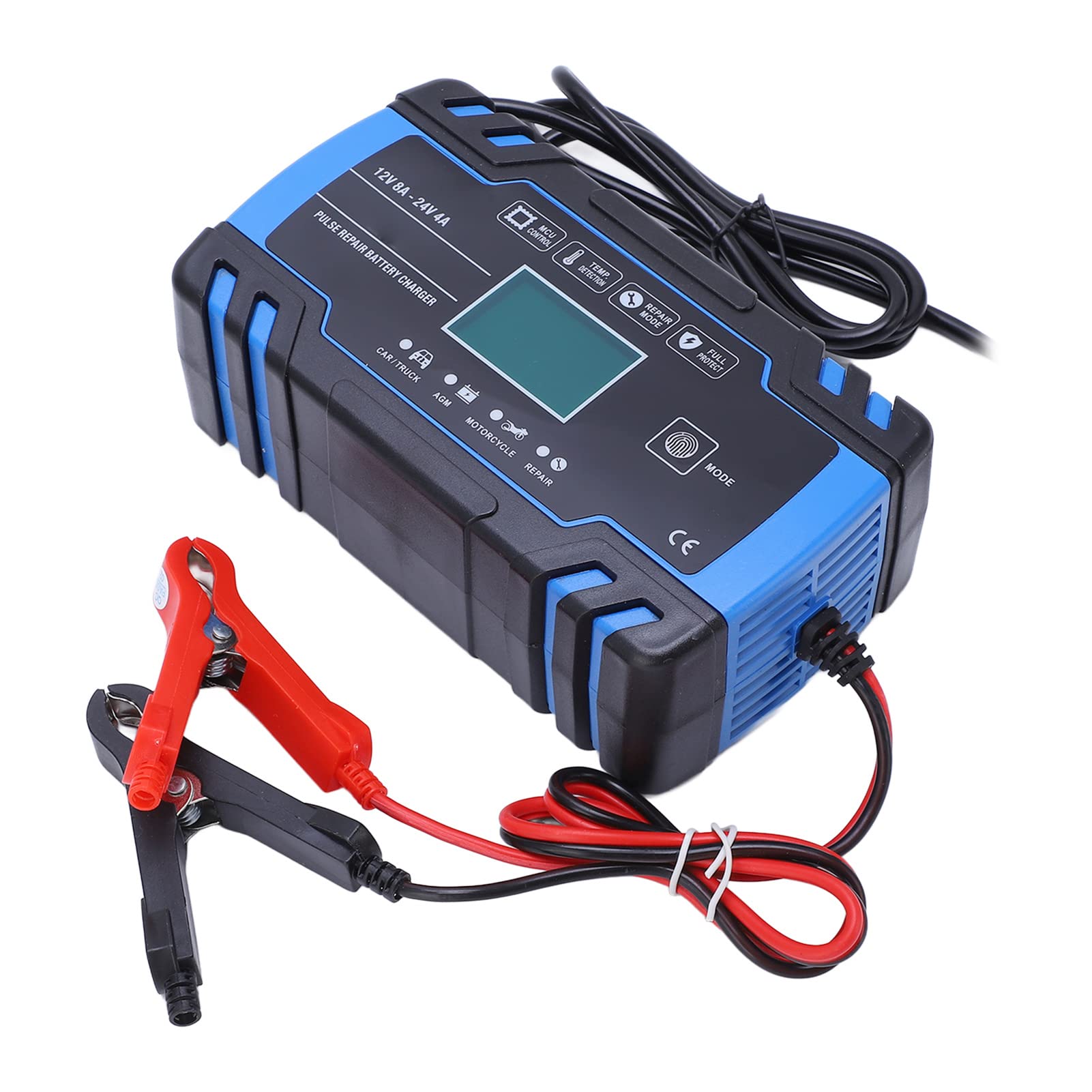 Caricabatterie Auto 12V, Mantenitore Automatico per Batterie AGM con Ventola di Raffreddamento e Guscio in ABS, Alimentatore per Ricarica e Manutenzione Batteria Veicolo