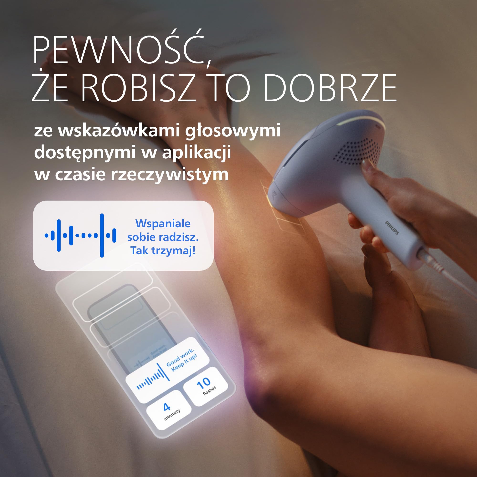Philips Lumea 9900 Pro IPL – urządzenie do depilacji: długotrwałe efekty, łatwość domowego użytkowania, bezpieczeństwo klasy medycznej, 4 nasadki: ciało, twarz, pachy, miejsca wrażliwe, BRC343/00