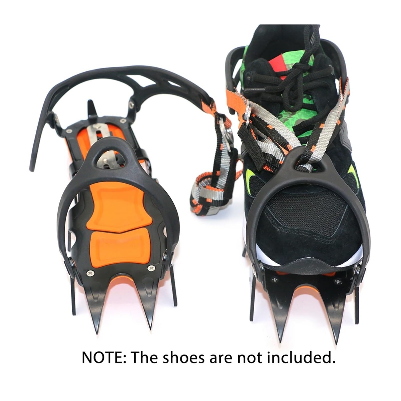 AntidéRapant Crampons Neige Et Glace Crampons à glace à 12 dents, chaussures de botte de neige d'hiver, pince à glace antidérapante, Crampons de Traction for équipement d'escalade Pour La Marche, Le J