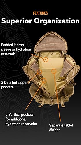Miniatura 4 de Mystery Ranch Mochila de 2 días - Mochila táctica Molle Senderismo, 27L, Coyote
