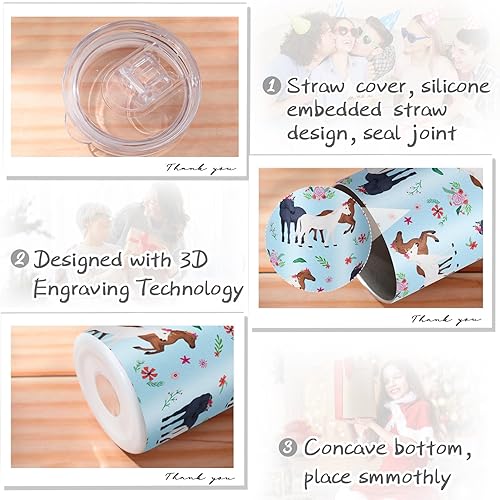 Miniatura 10 de 2 calcetines de vaca con estampado de vaca, calcetines de vaca para mujeres y niñas, vaso de agua delgado de 20 onzas con tapas, popote y cepillos