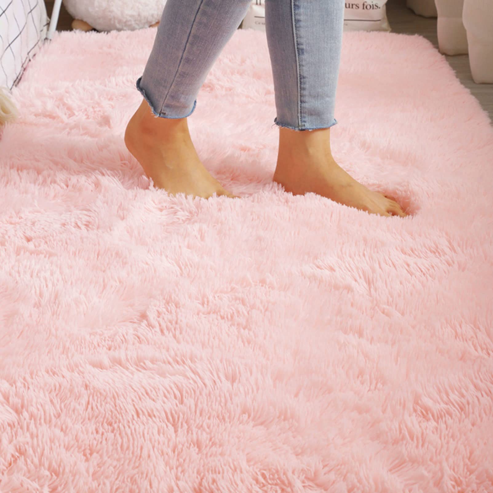 YUANBIAO Alfombra Shaggy 180x200cm Vellón Alfombra Antideslizante Suave Mullida Duradera Resistente para la decoración de Salas de Estar y dormitorios, Gris Oscuro