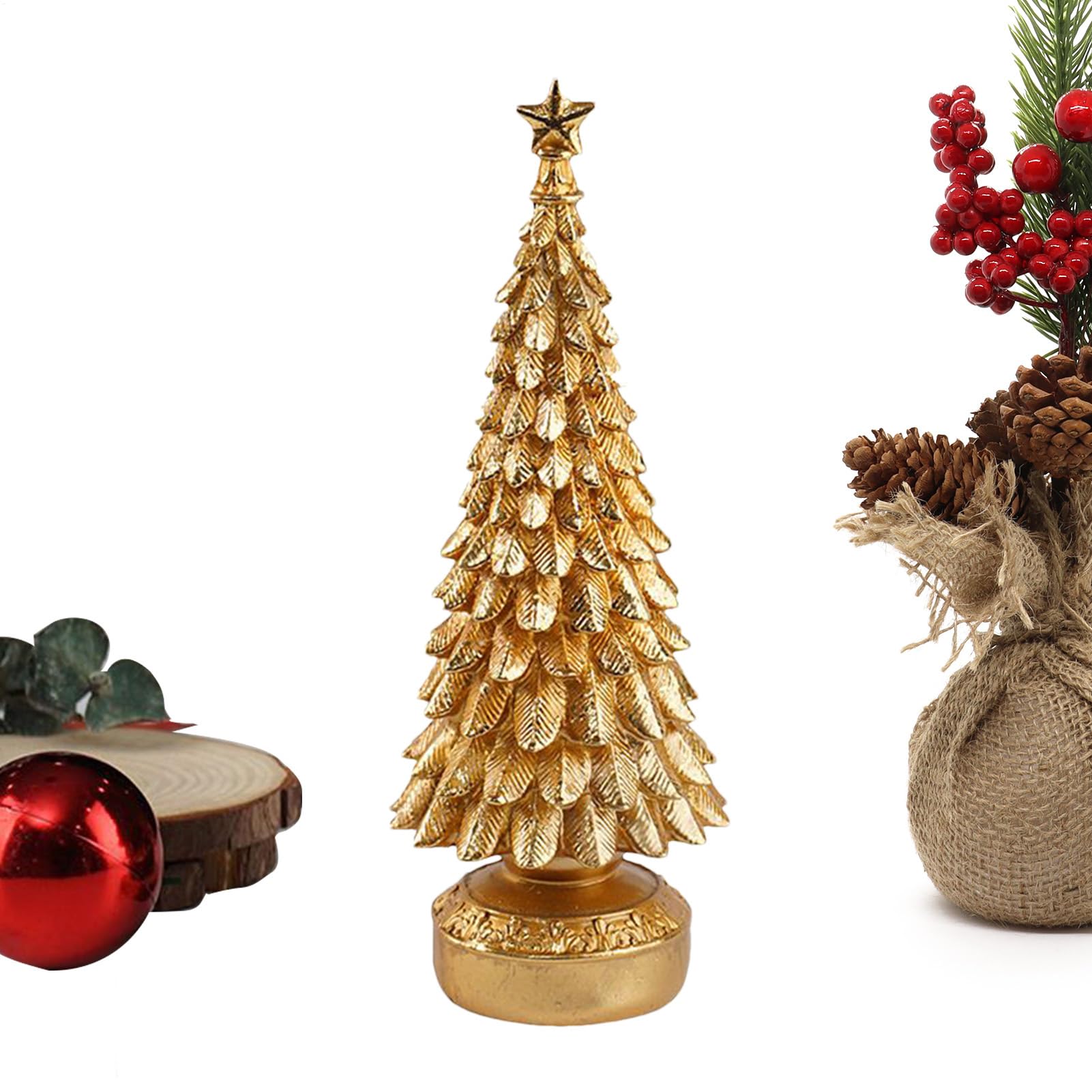 Statue de Sapin de Noël Artificielle en résine élégante pour décoration d'intérieur saisonnière