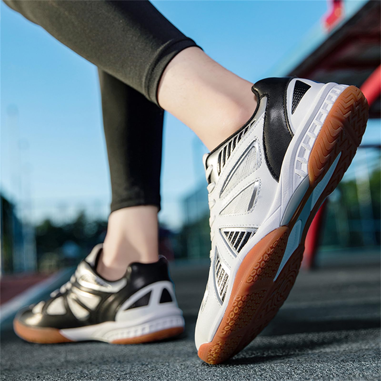 JiuQing Buty do badmintona Męskie Damskie Lekkie Buty do siatkówki Pickleball Antypoślizgowe Trampki do tenisa stołowego Squash