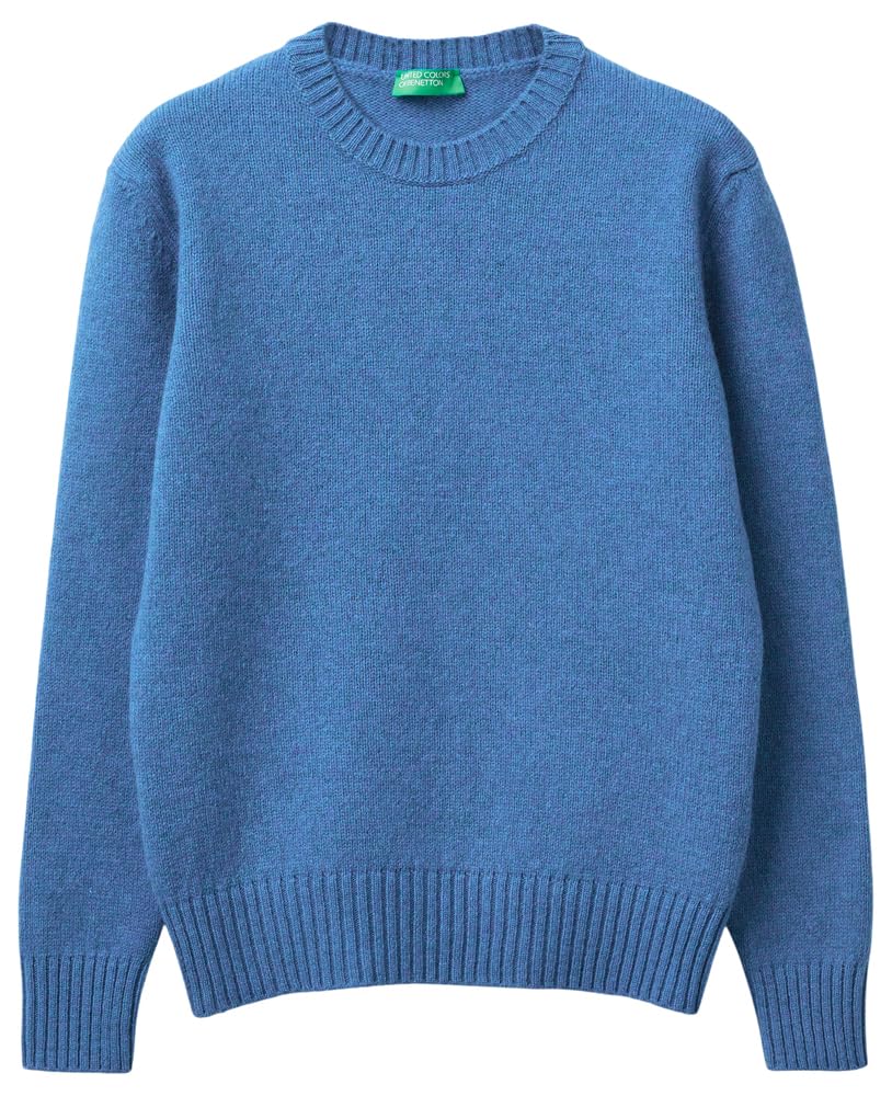 United Colors of Benetton Maglia G/C M/L 103ME1N23 Maglione, Blu, M Donna