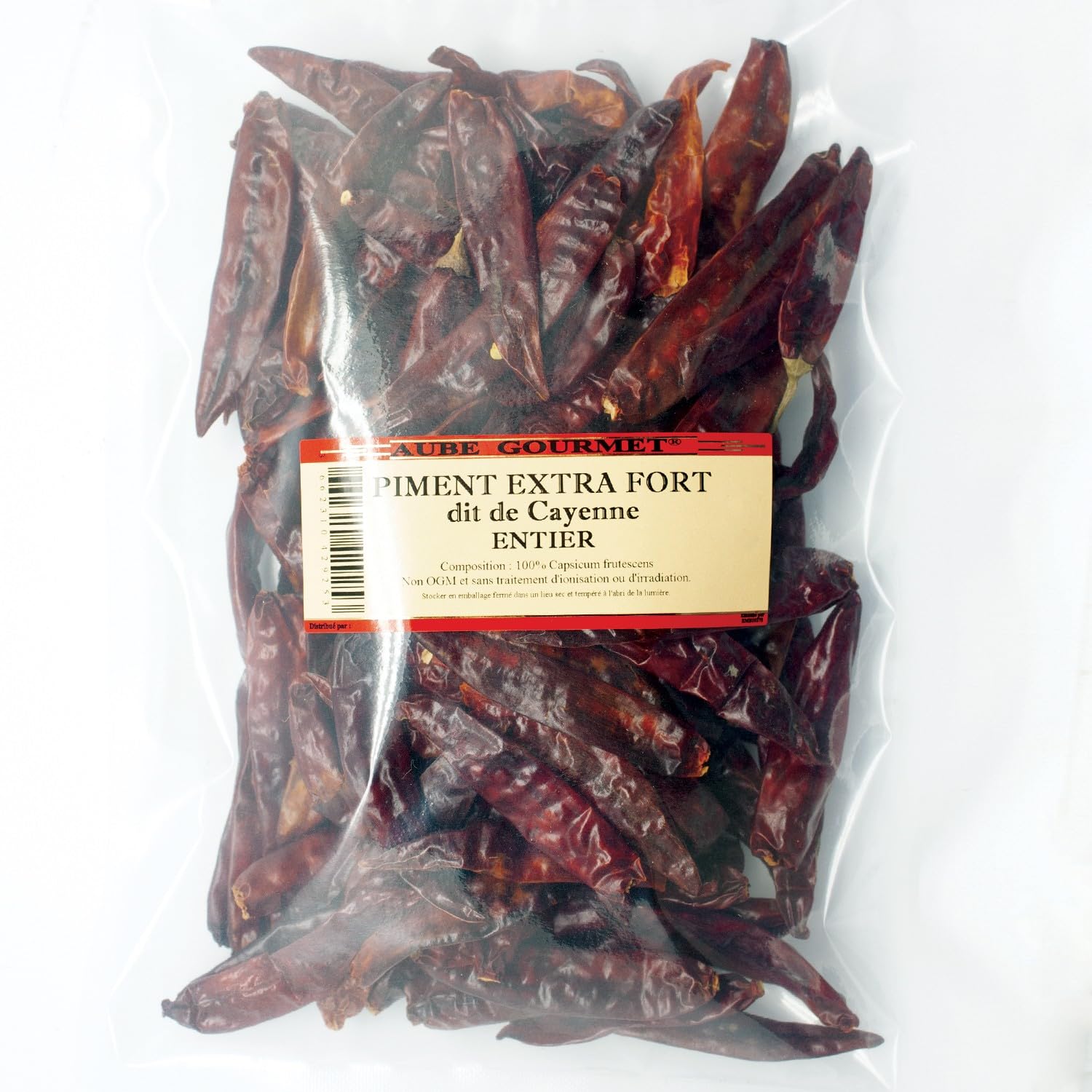 Piments de Cayenne longs entiers déshydratés en sachet économique de 1 kilogramme