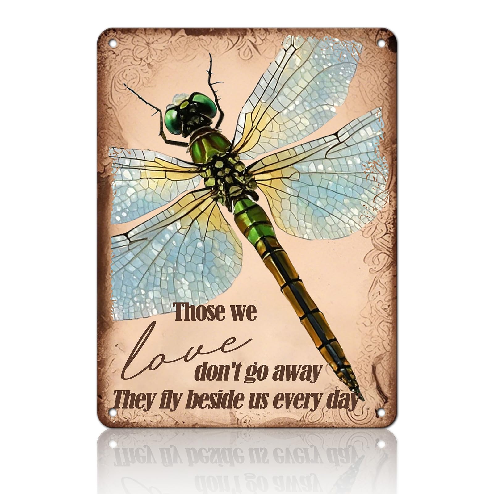 Anceky Funny Metal Tin Signs Those We Love Don't Go Away They Fly Beside Us Every Day Vintage Metal Sign Retro Wall Decor for Home Bar Pub Cafe Garage Man Cave Garden Yard 8×12 Inch
