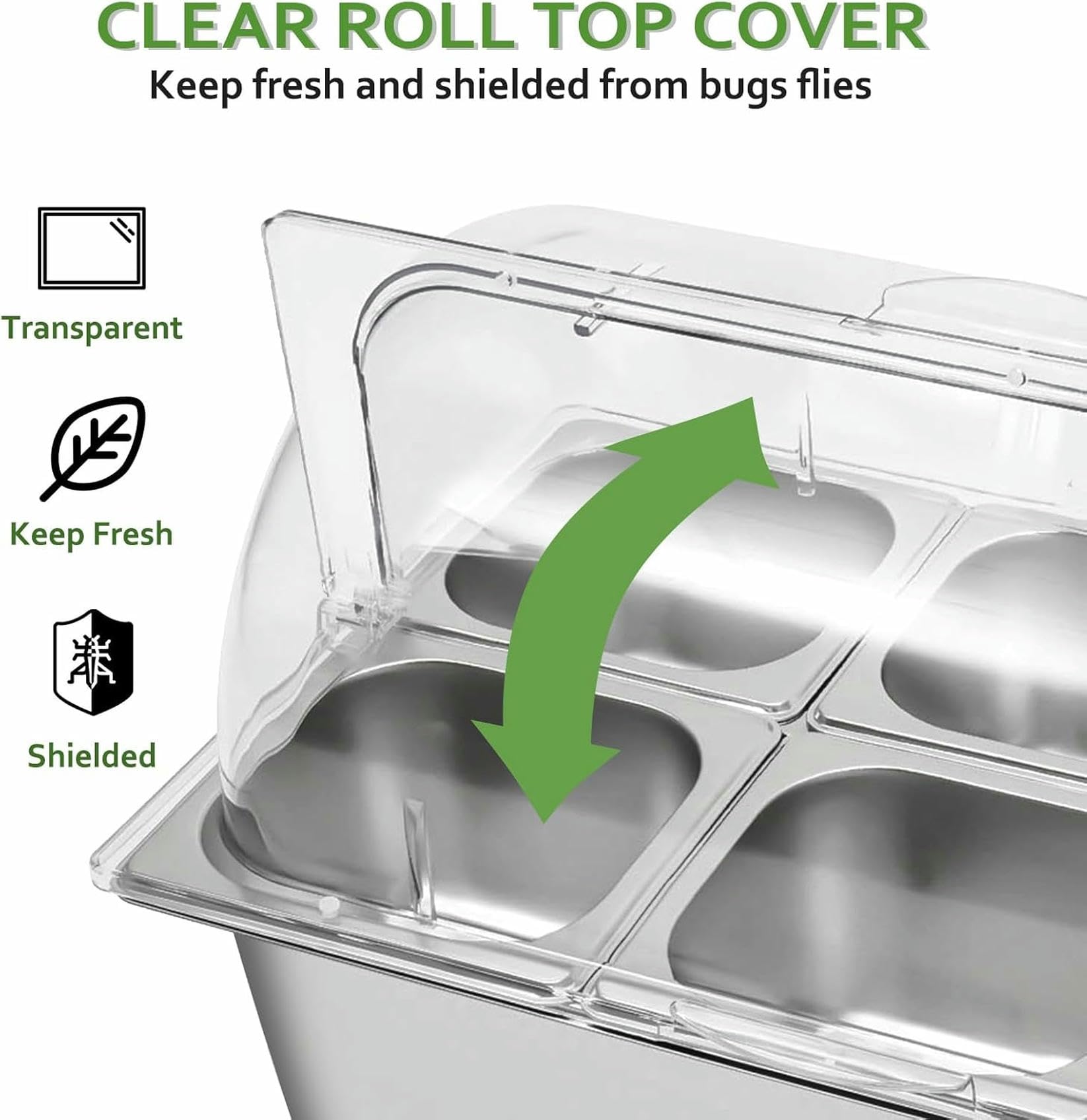 Contenitore per Alimenti, 4 vaschette, Vassoio per servire cibi Freddi, distributore di spezie, Insalata, condimento, antipasti, spezie, Frutta, Vassoio per servire cibi Freddi~/