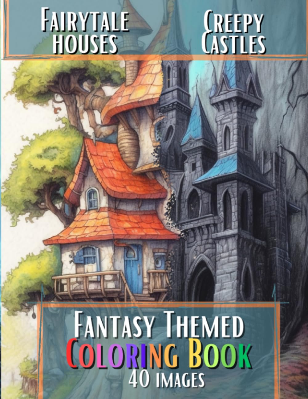 Amazon.com: Fantasy Themed Coloring Book: Fairytale Houses and Creepy ...