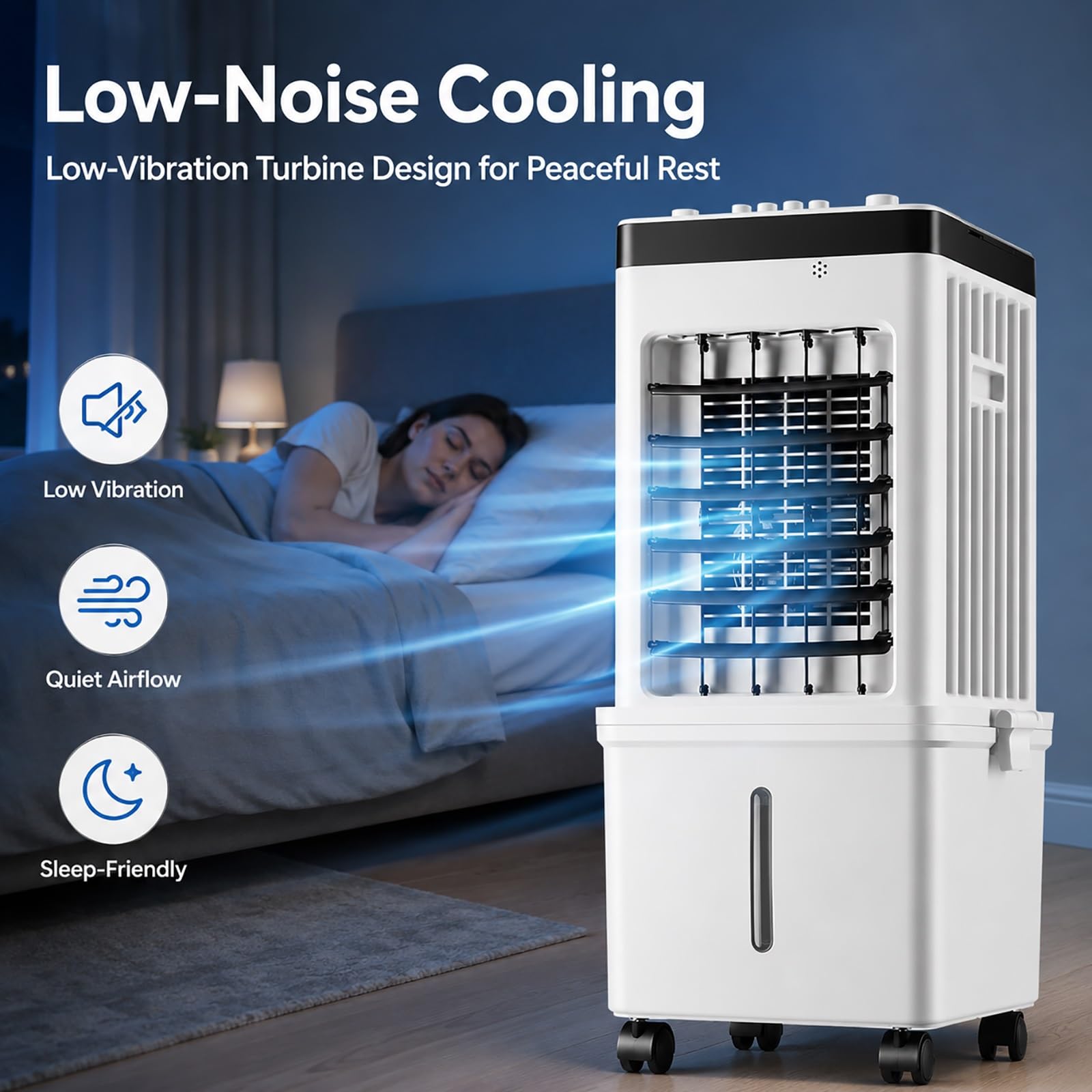 Enfriador de Aire Climatizador Evaporativo 15L 3 Velocidades para Hogar Oficina