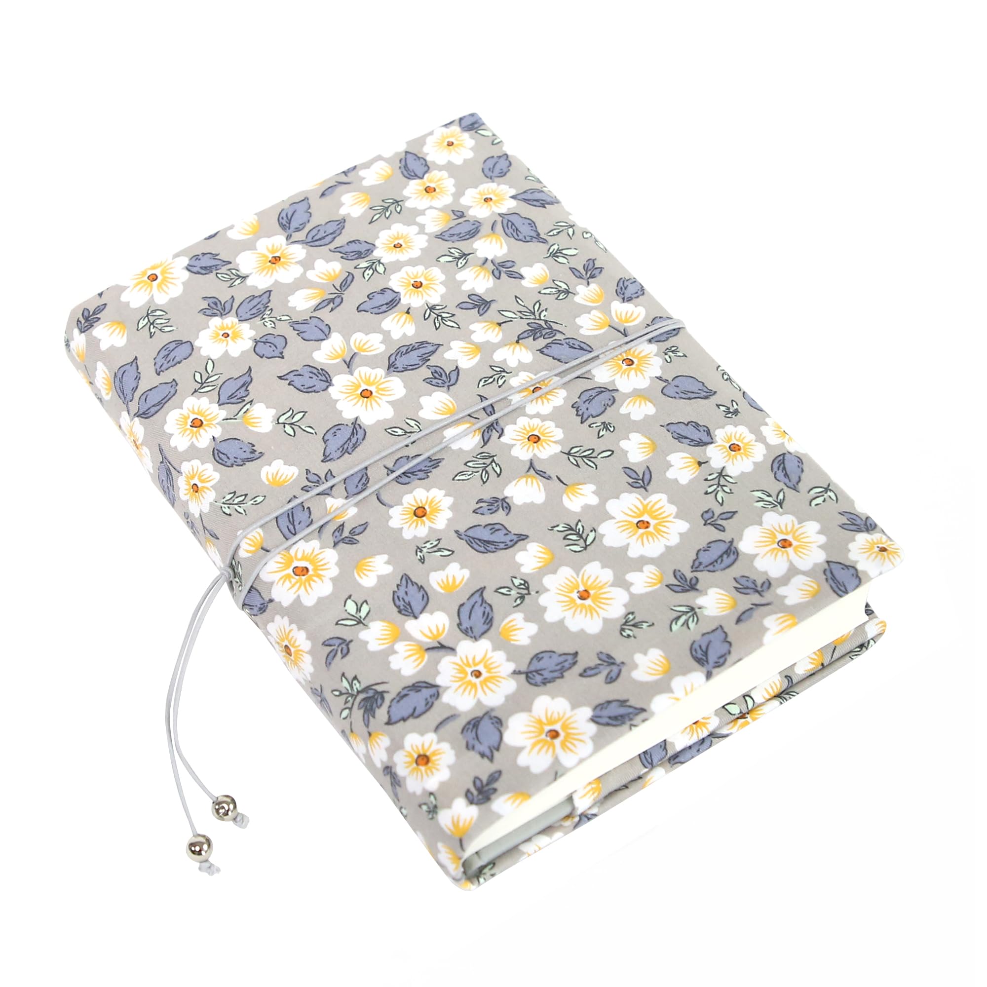 Couverture de livre en Coton Housse de Protection Ajustable avec Fermeture Scratch Gris