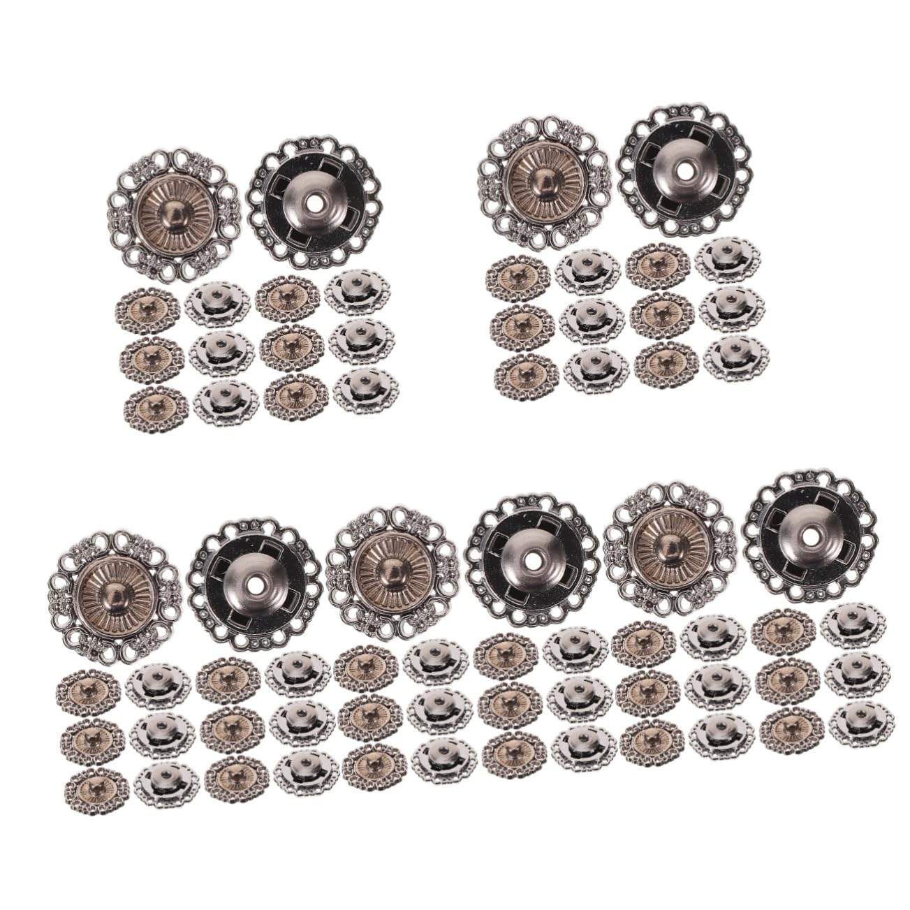 Uonlytech 5 Series Botones A Presión Semental Cubierta De Ropa Botones Para Ropa Botones De Presión Pequeño Broches Para Coser Botones Para Manualidades Aleación De Zinc Negro 25 Piezas X 5