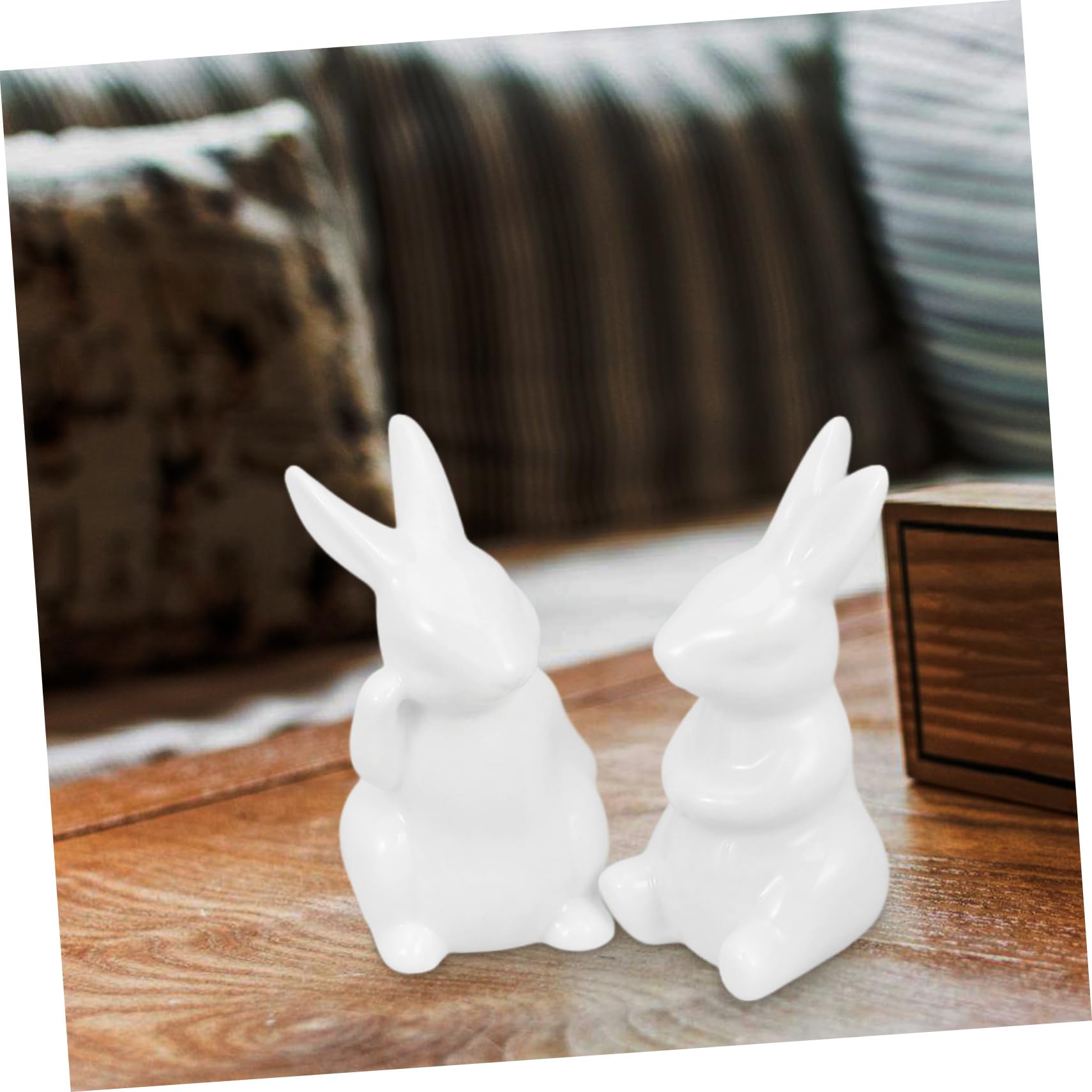 Amosfun Coniglietti in Ceramica Bianca e Idea Regalo Set 5 Pezzi Accessori Creativi e Delicati Decorativi per Casa e Studio per Arredamento