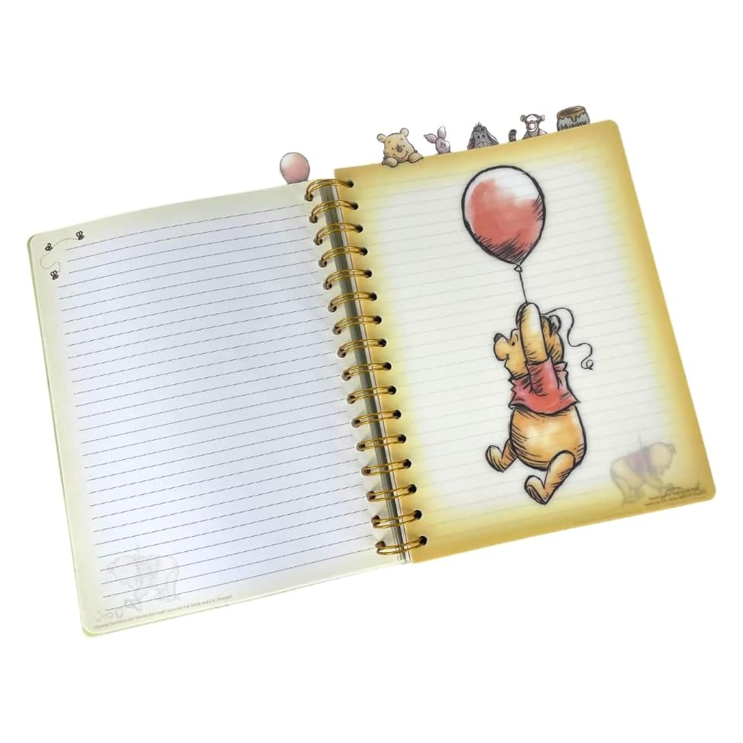 Innovative Designs Disney Winnie the Pooh Tab Journal Notizbuch, Spiralbindung, 144 linierte Seiten, 20,3 x 17,8 cm