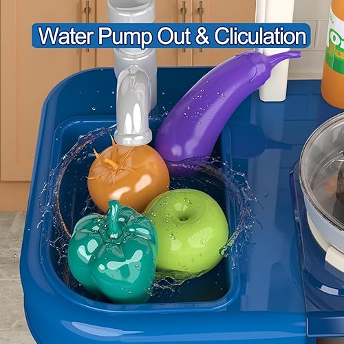 Miniatura 4 de Juego de cocina para niñas, juego de cocina para niños de 3 a 5, 46 piezas de accesorios de cocina de juguete para niños y niñas, juguetes de cocina