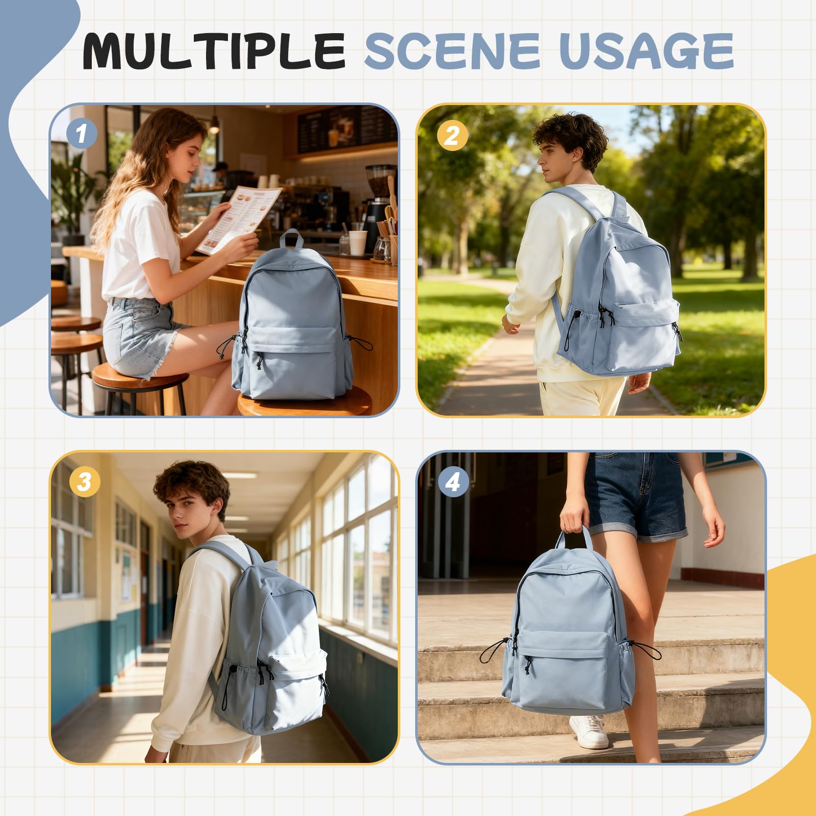 HYC00 Mochilas Escolares,Mochila Escolar Adolescente Mochilas Colegio Niña Mochila Instituto Chica mochila Universitaria Mujer Mochila Portatil Mochilas Tipo Casual Backpack para Escolar Viaje Trabajo