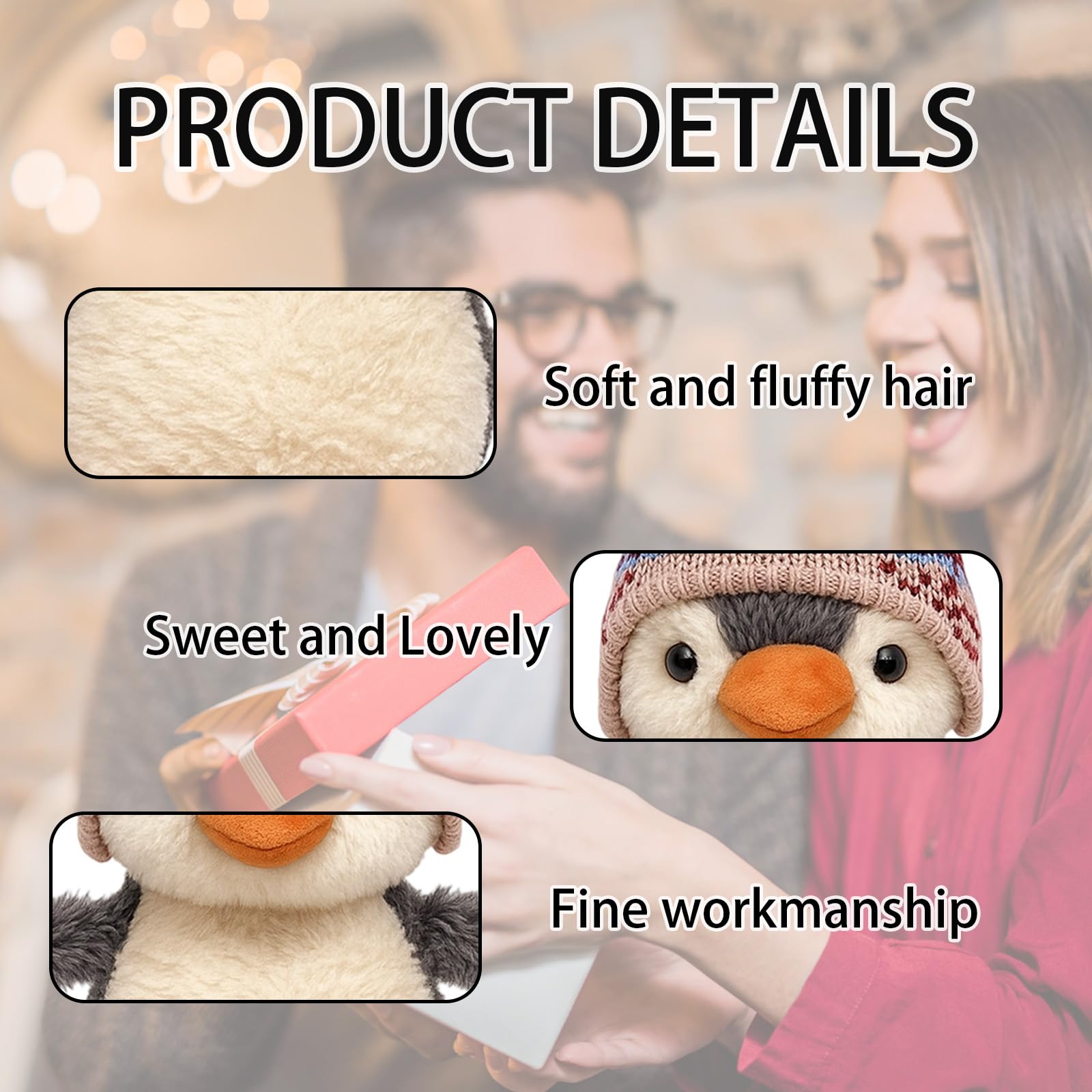 QhgPnt Stuffed Toy for Kids Penguin Plush, Soft Penguin Teddy for Cuddling & Playing, 16CM Toy for Girls and Boys for Special Occasions - Image 3