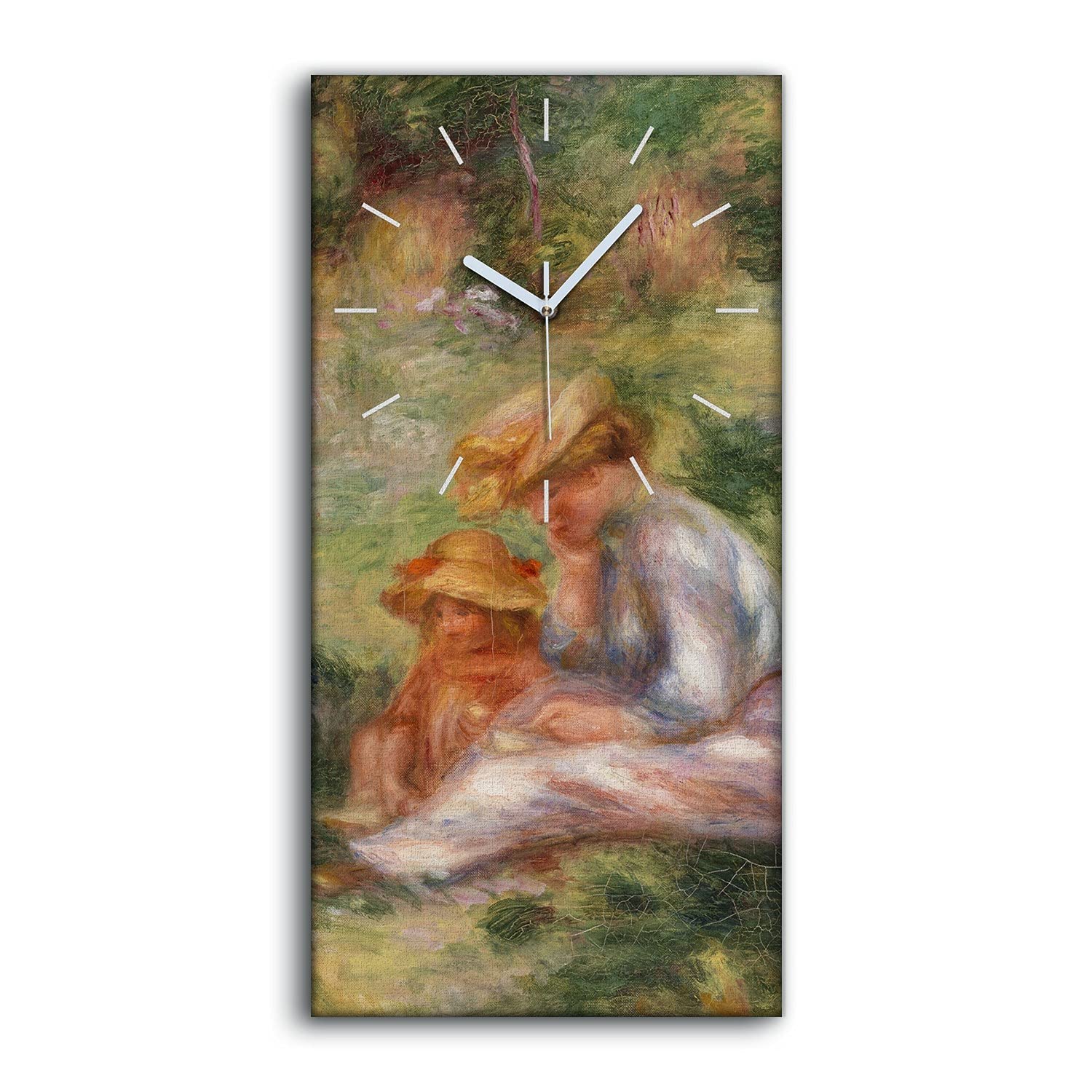 Horloge sur toile 30x60cm silencieuse pour un salon moderne
