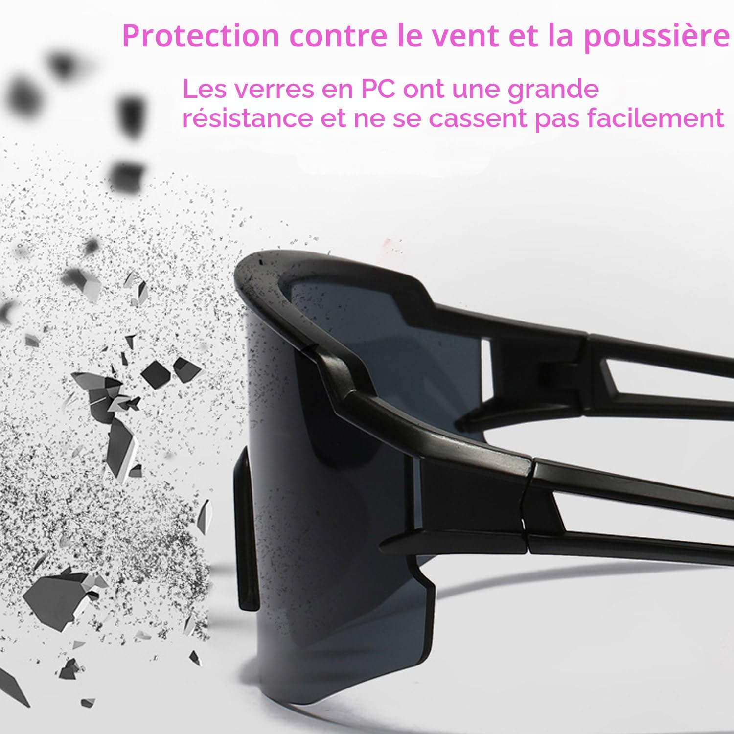Lunette de Soleil Sport Polarisée, Lunettes de Cyclisme Homme Femme Cyclisme Lunette Protection UV400 Lunette de Soleil pour Course à Pied Cyclisme Pêche Conduite Golf Ski