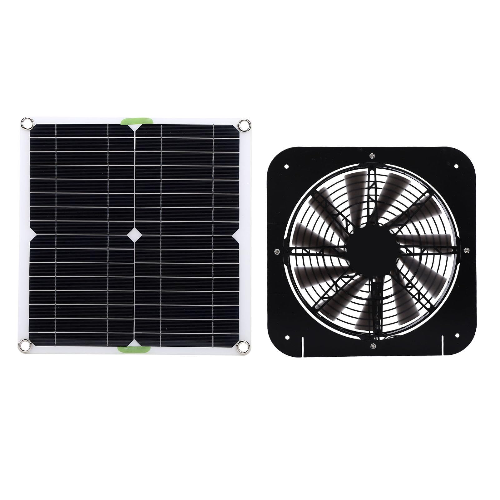 Jelquix 100W 10 Inch Solar Powered Exhaust Fan, Solar Vent Fan Kit with Anti Backflow Valve, for Chicken Coop, Greenhouse, Dog House & RV Ventilation