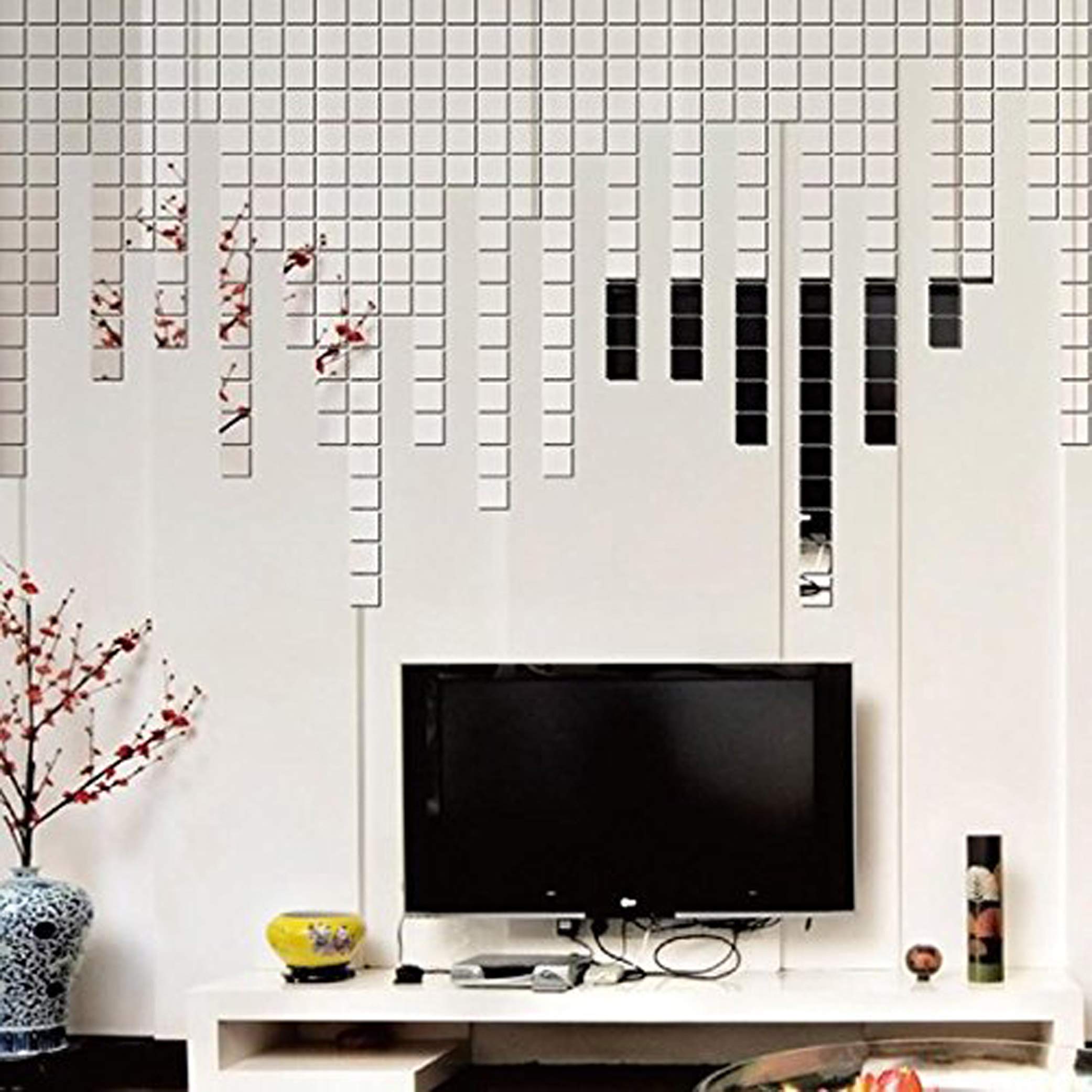 Wall1ders 150 Square 3 cm Silver, Mirror Stickers for Wall, Acrylic Mirror Wall Decor Sticker, Wall Mirror Stickers, Acrylic Stickers, Wall Stickers for Hall Room, Bed Room, Kitchen. (B07D38ZV39) Amazon Price History, Amazon Price Tracker