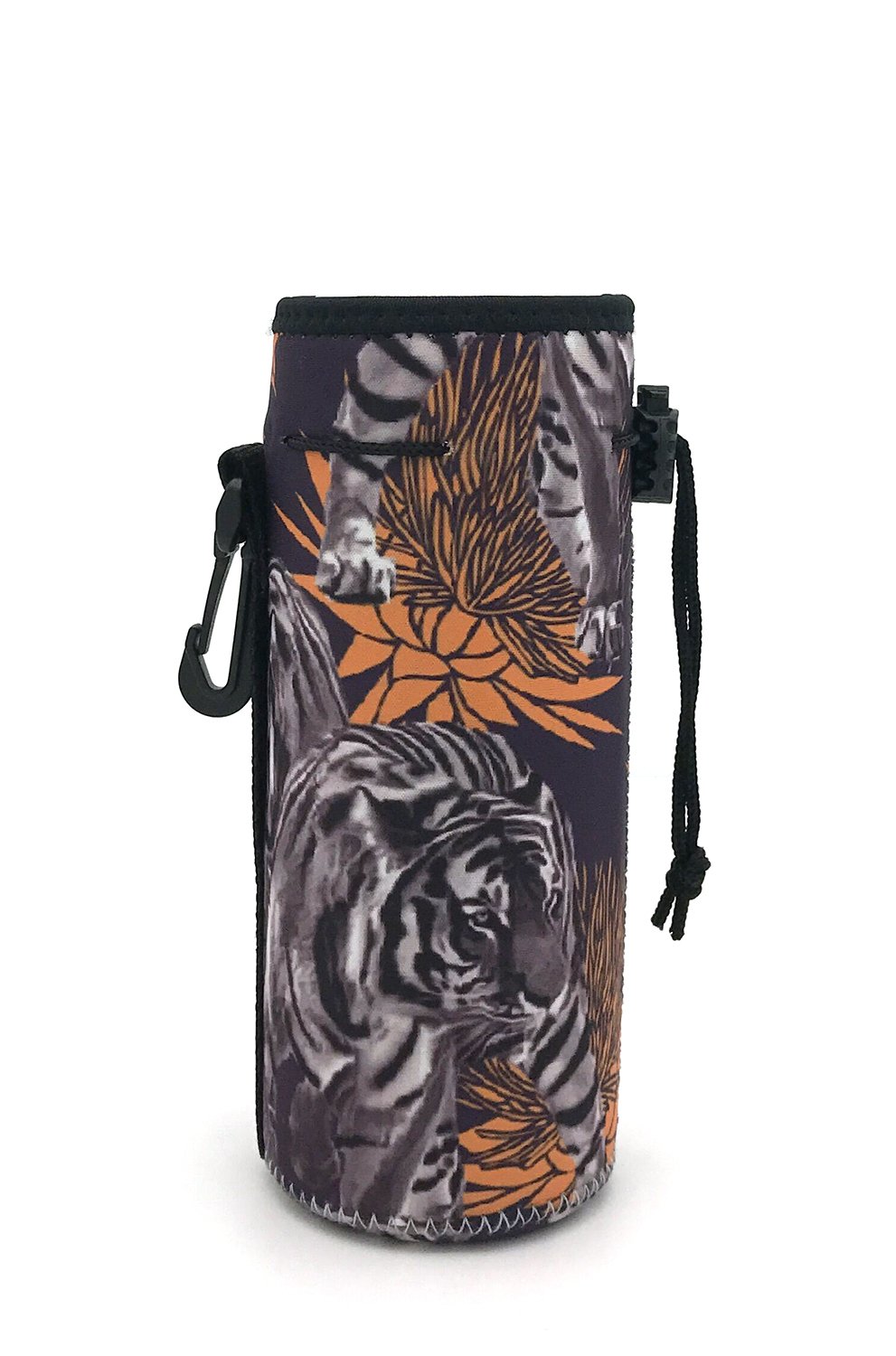 Wanty Neoprene 20 Oz Insulated Water Drink Bottle Cooler Carrier Cover Sleeve Tote Bag Pouch Holder Strap for Climbing Cycling and Running Outdoor Activities (Tiger)