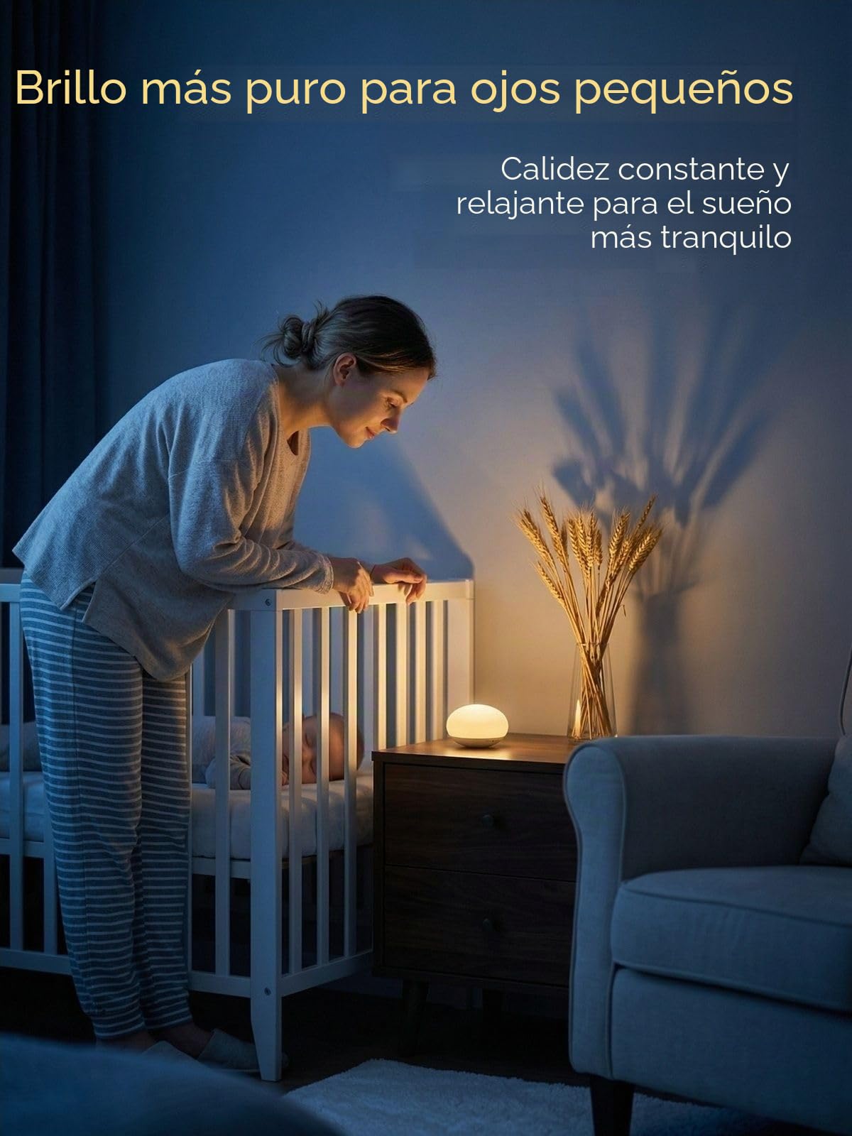 Anico EASZZZ - Luz nocturna para bebé, lámpara de guardería para lactancia, lámpara táctil de silicona sin BPA, cuidado de los ojos, diseño fácil de voltear, atenuación