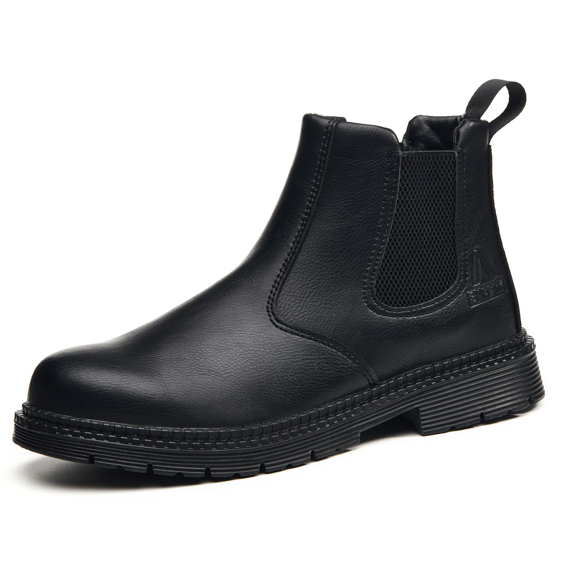 Photo 1 of ZBVB Unisex-Adults Steel Toe Chelsea Boots, Men's Industrial Construction Shoes, Waterproof, Lightweight, Comfortable, Non-slip Safety Boots