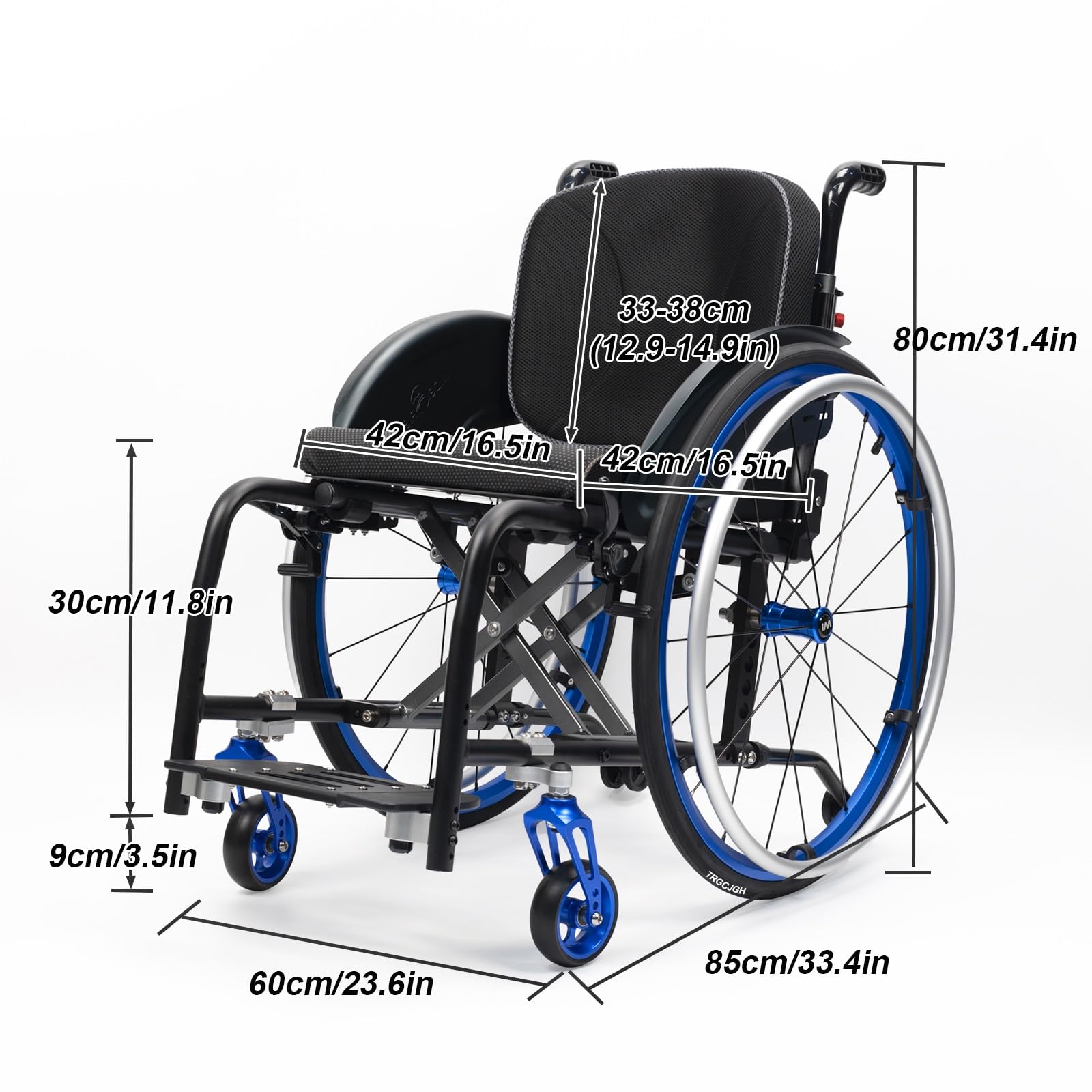 Silla de ruedas aluminio plegable portátil, Ligera, Autopropulsable | Manual, Ligero, Transporte, Frenos de mano, Compacta, Reposapiés extraíbles, Antivuelco, Con cinturó(Green,42cm/16.5in Seat)