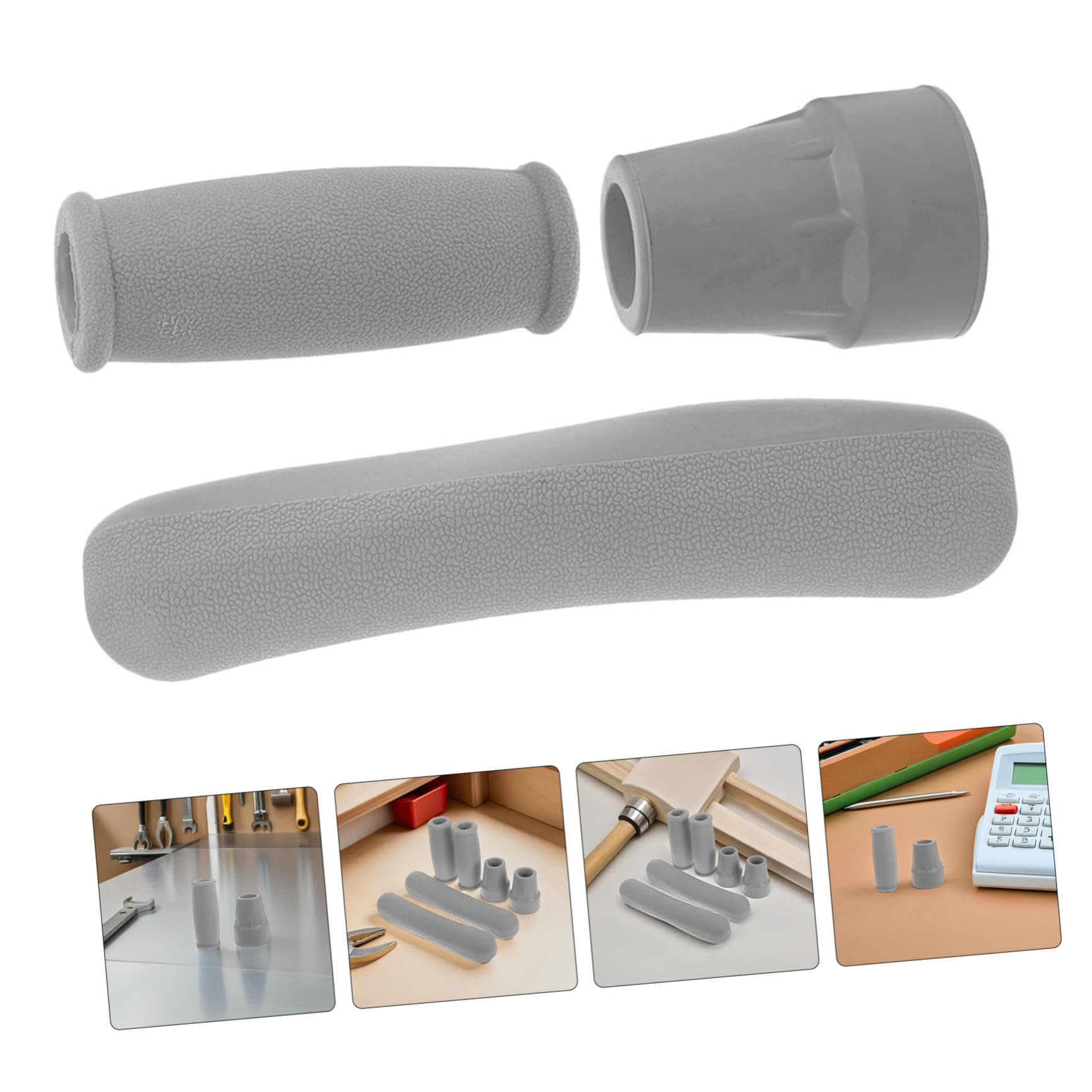 4 Set Kit per Stampelle con Cuscinetti Sottoascellari Regolabili Impugnature Ergonomiche Antiscivolo e Puntali in Gomma per Bastoni da Passeggio Supporto Confortevole e Stabilità