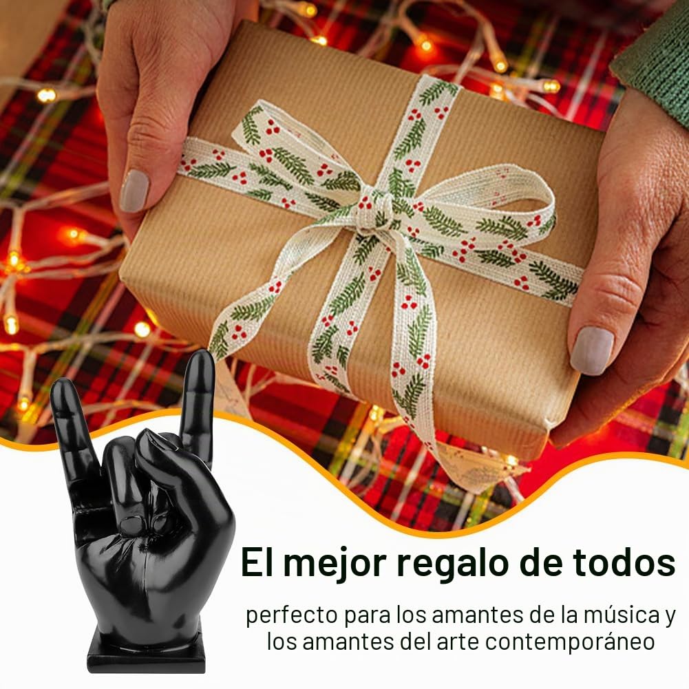 DASIAUTOEM Soporte para Baquetas, Mano de Roca Creativa, Soporte Baquetas Bateria, Accesorios de Batería, Decoración para Bateristas, Negro Resina Sintética, Regalos Creativos para Bateristas
