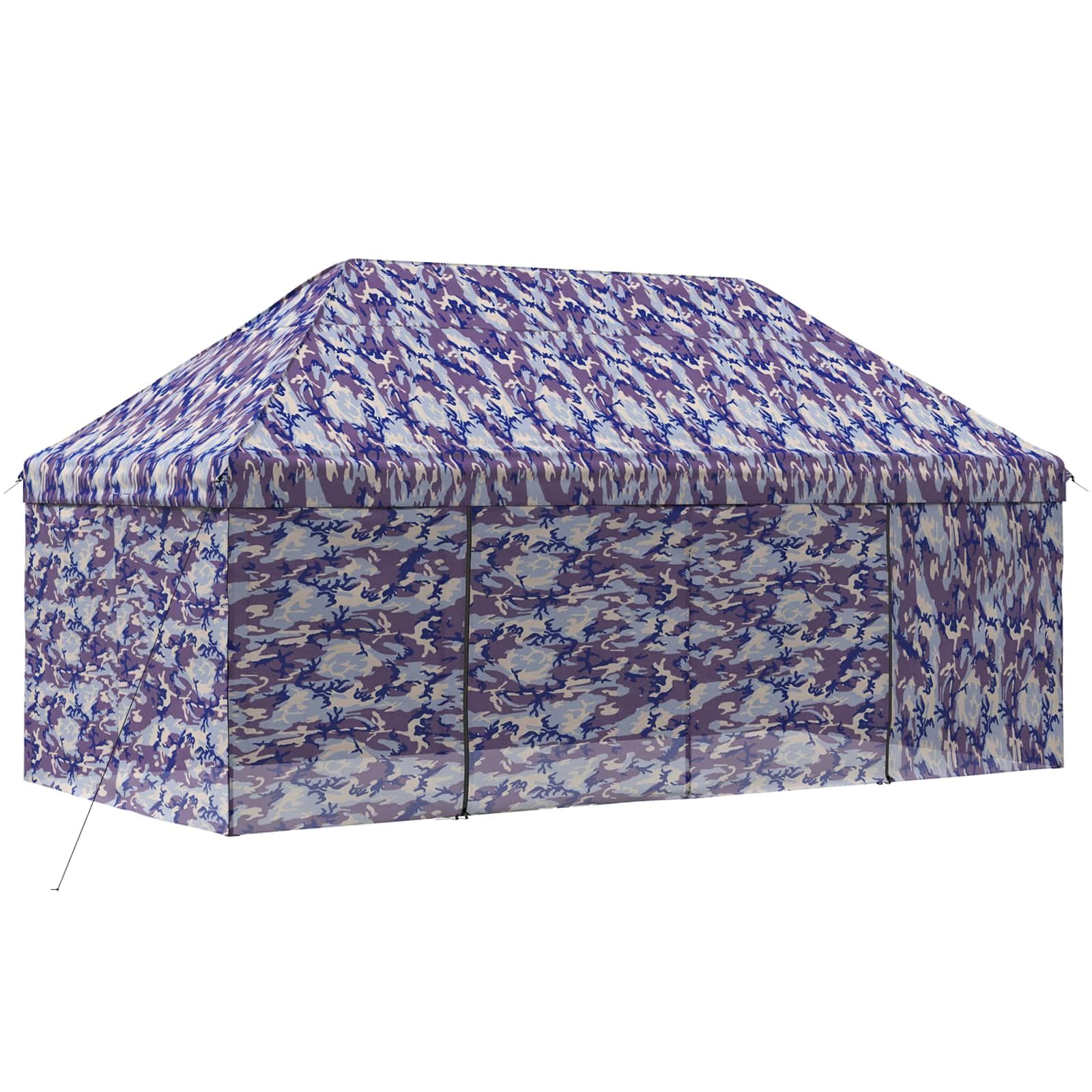 Pop-up Altana z 4 ścianami bocznymi 3 x 6 m Niebieski Kamuflaż